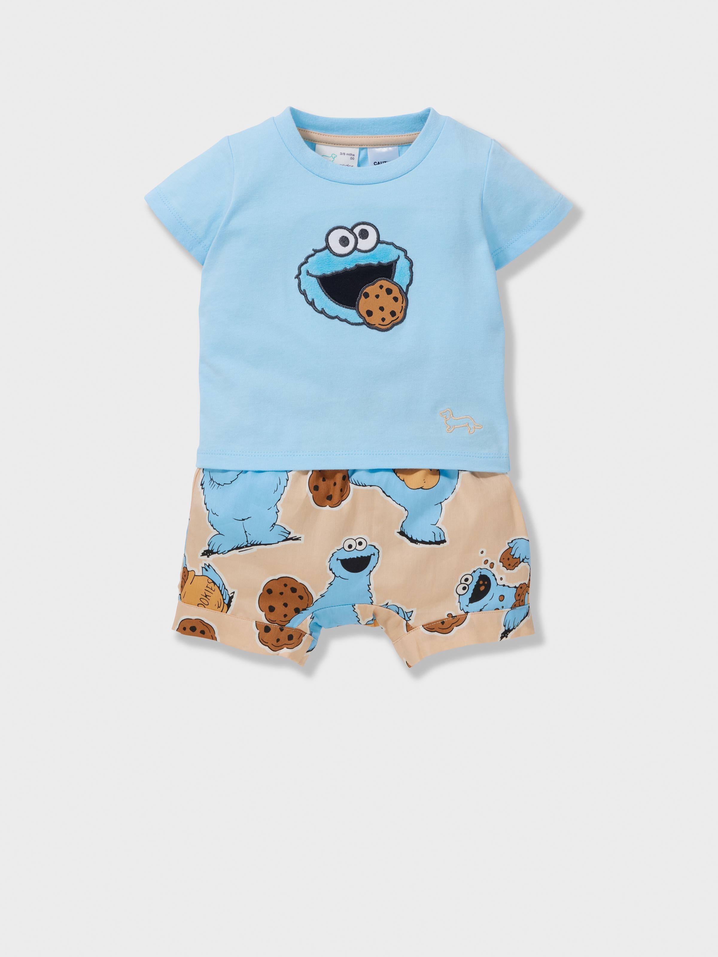 Baby Cookie Monster 100% Cotton Short Pj Set