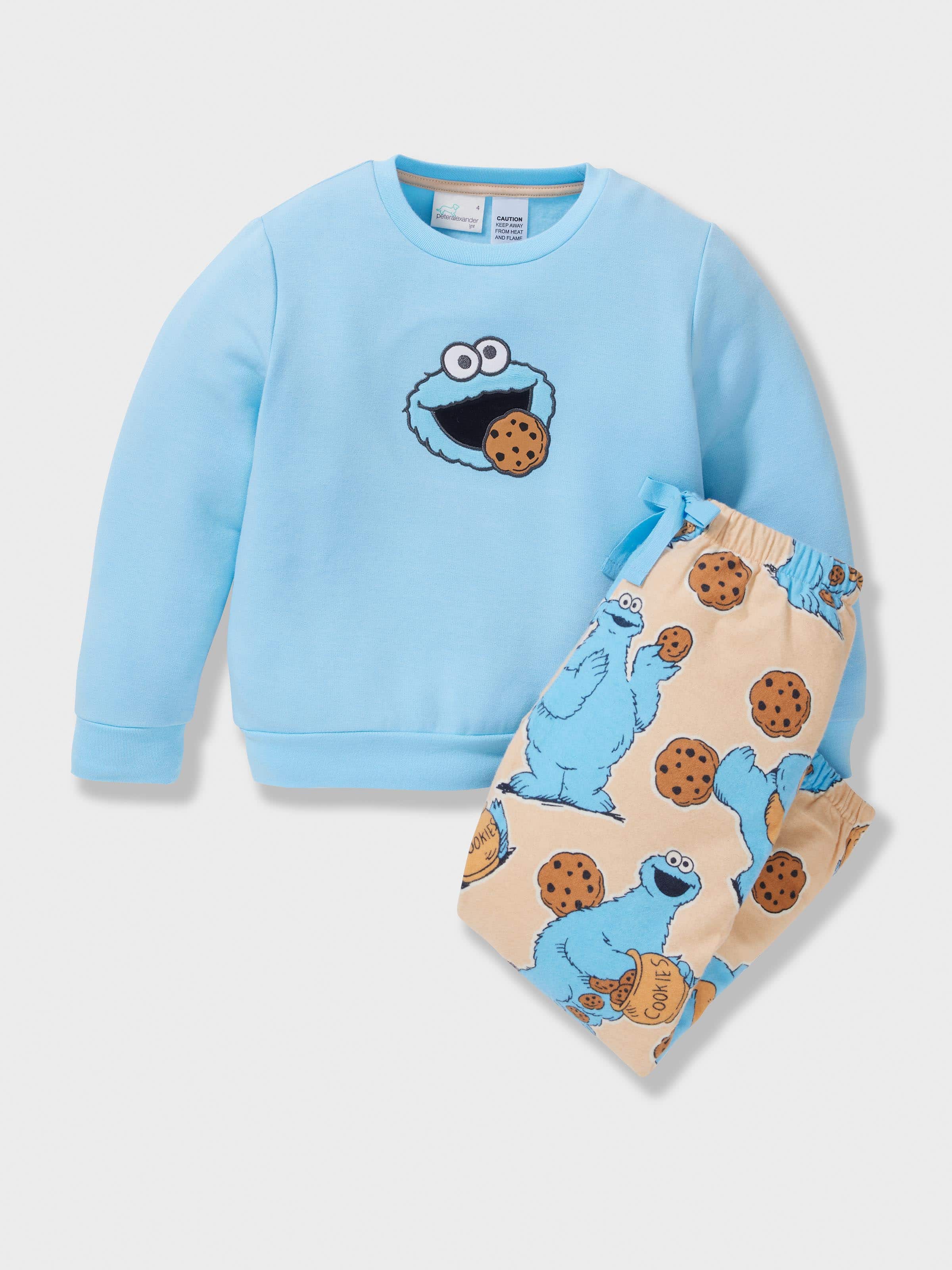 Kids Cookie Monster Long Pj Set