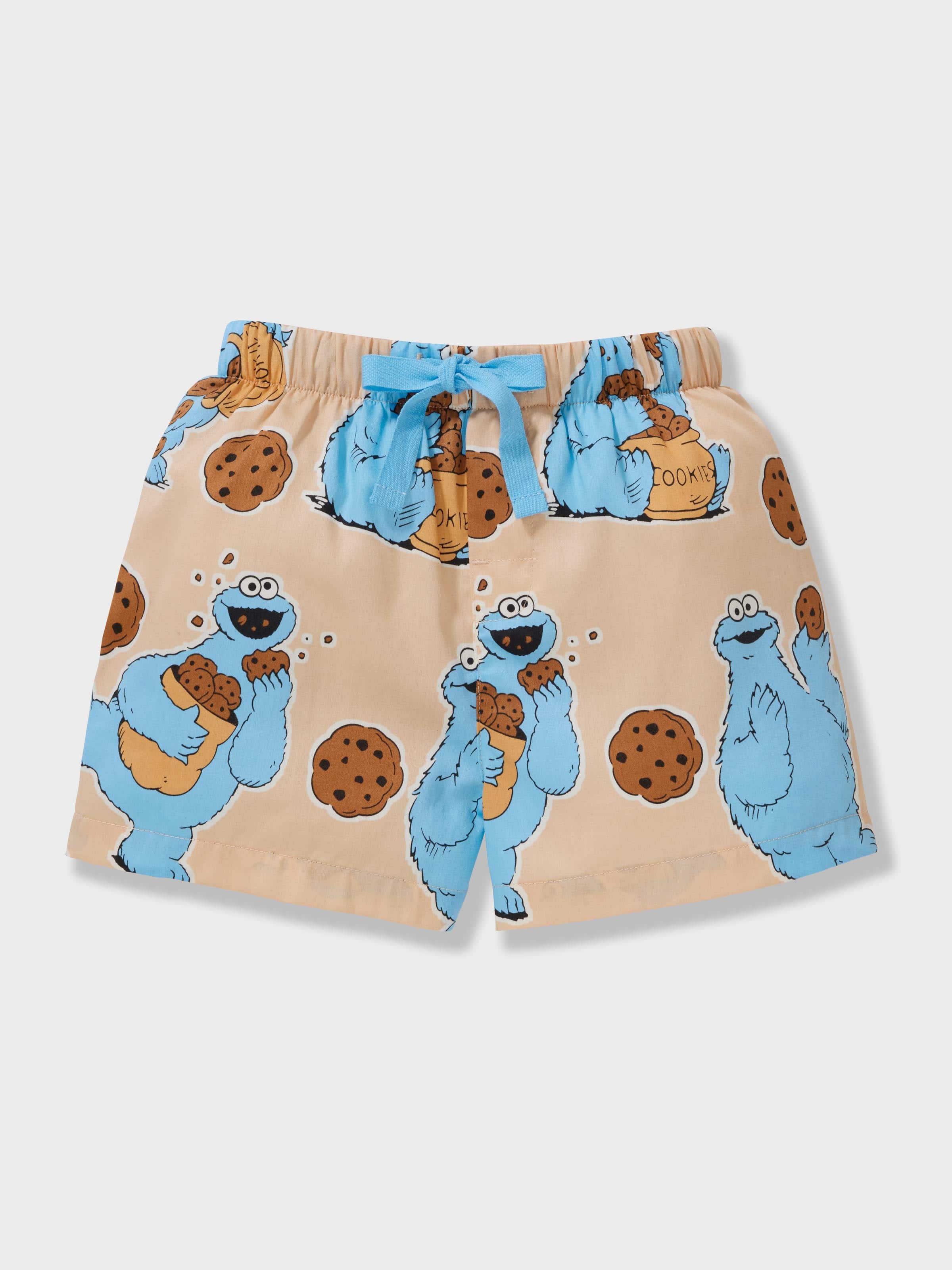 Kids Cookie Monster 100% Cotton Short Pj Set