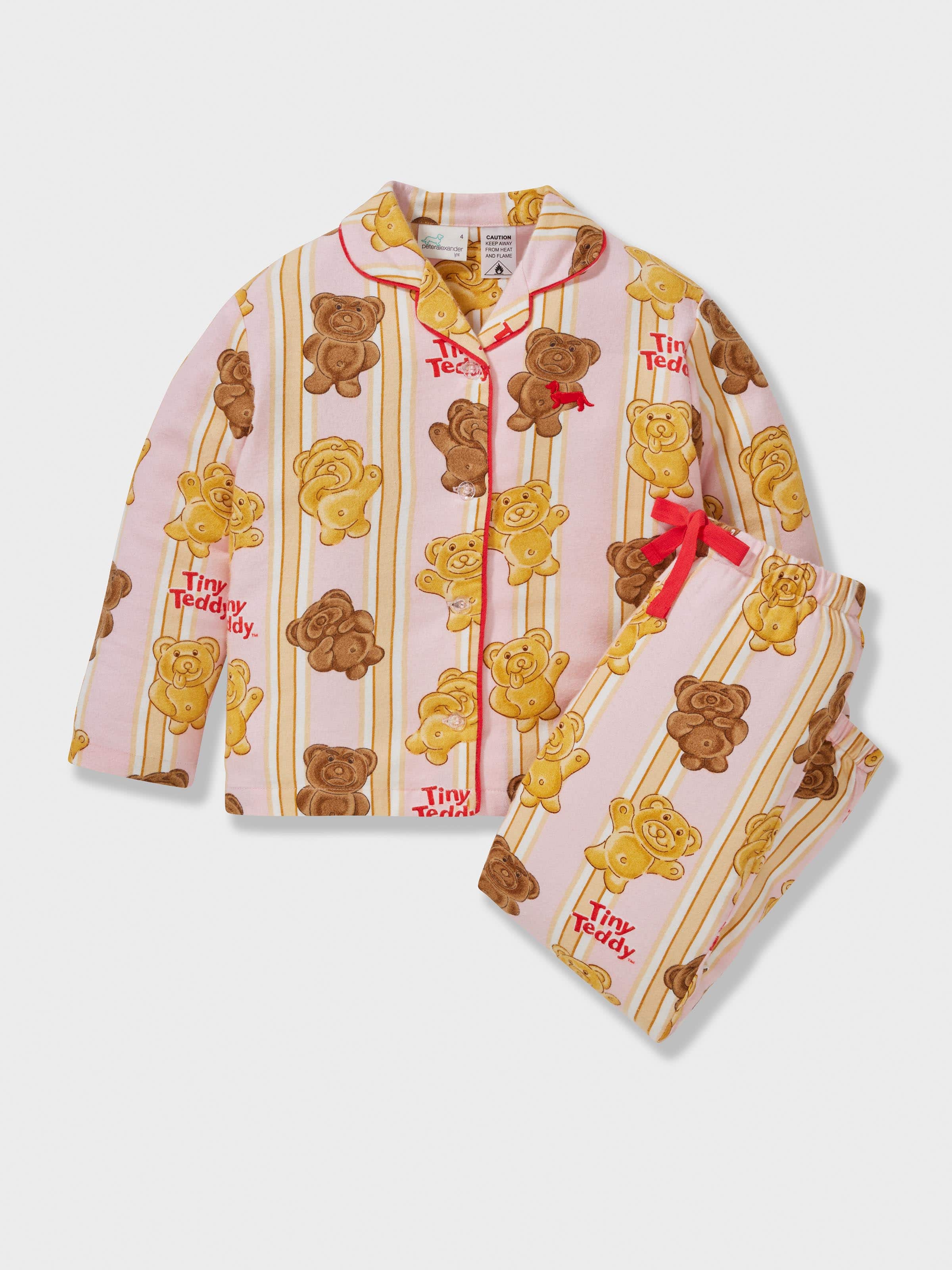 Girls Arnott's Tiny Teddy Classic Long Pj Set