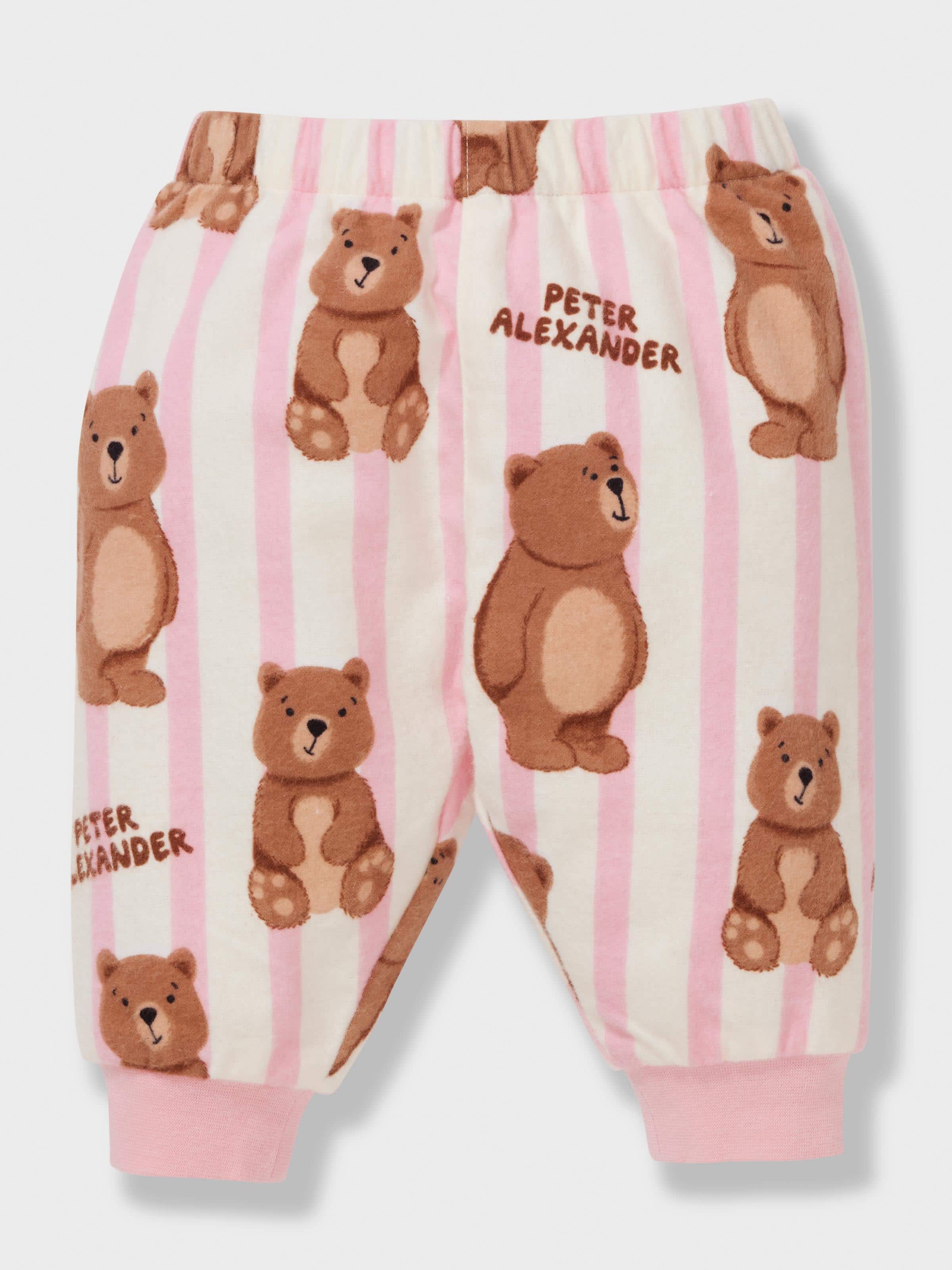 Baby Bear Stripe 100% Cotton Flan Long Classic Pj Set