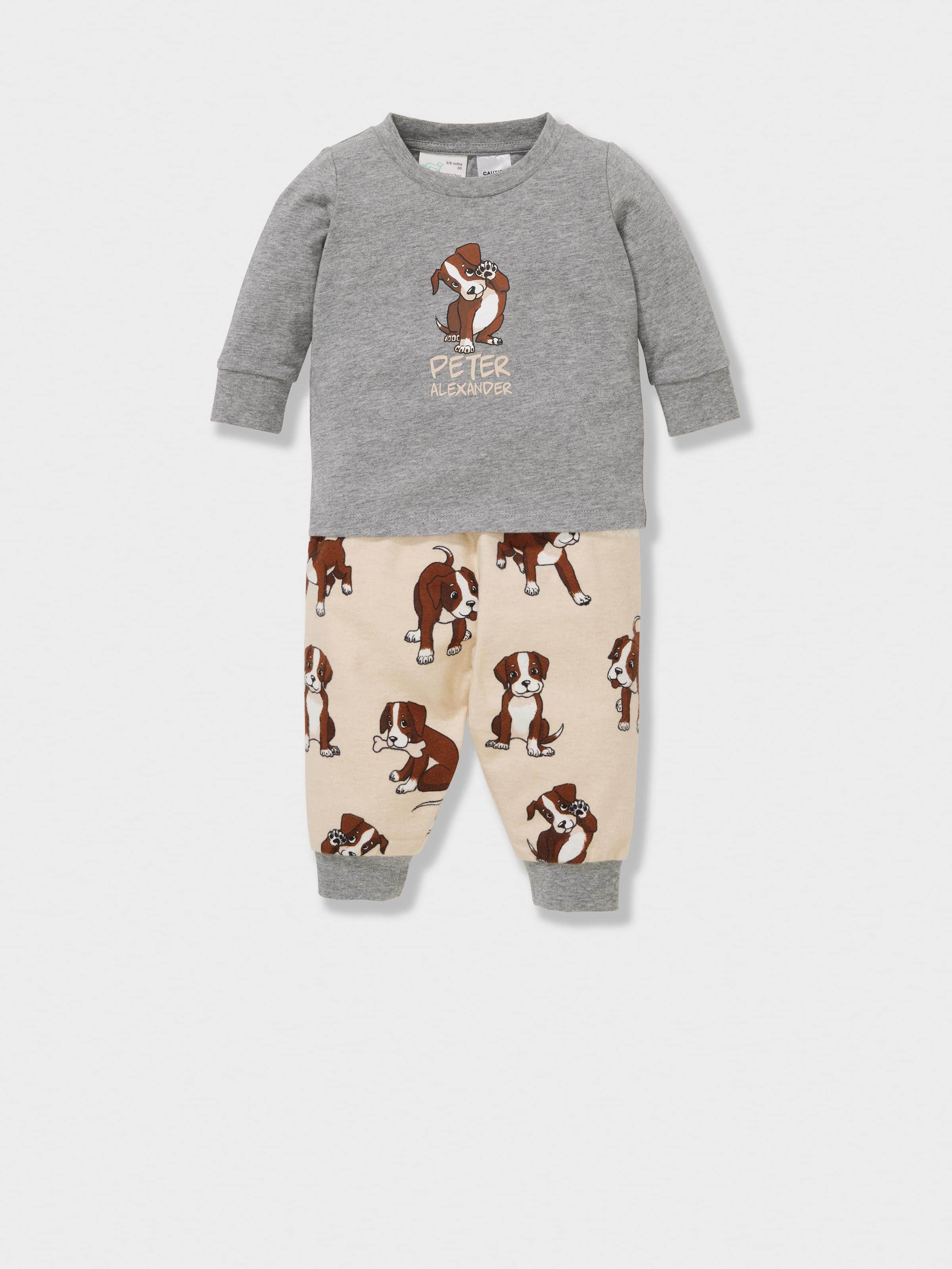 Baby Boxer Puppy 100% Cotton Long Pj Set