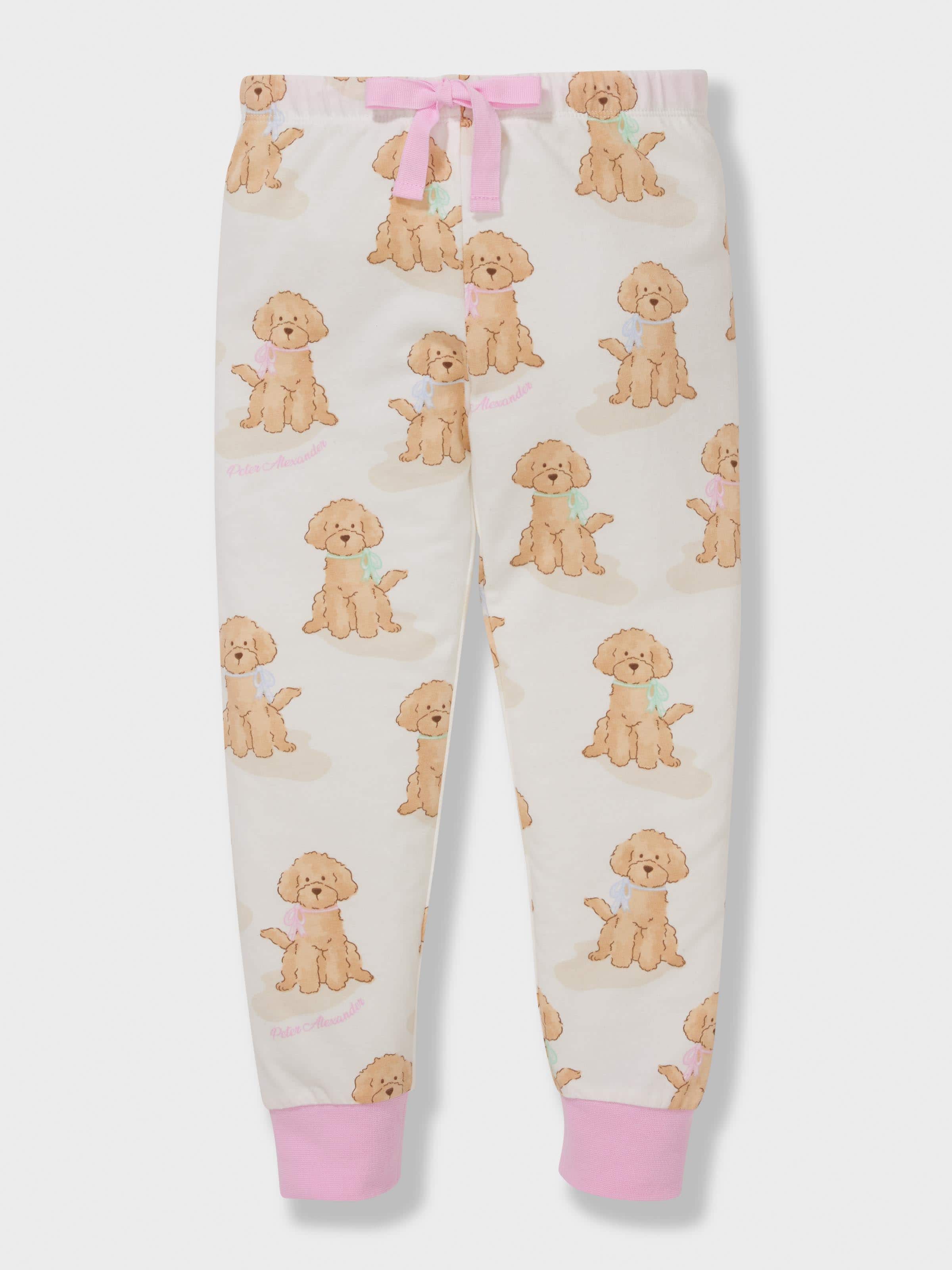 Jnr Girls Dog Bows Long Pj Set