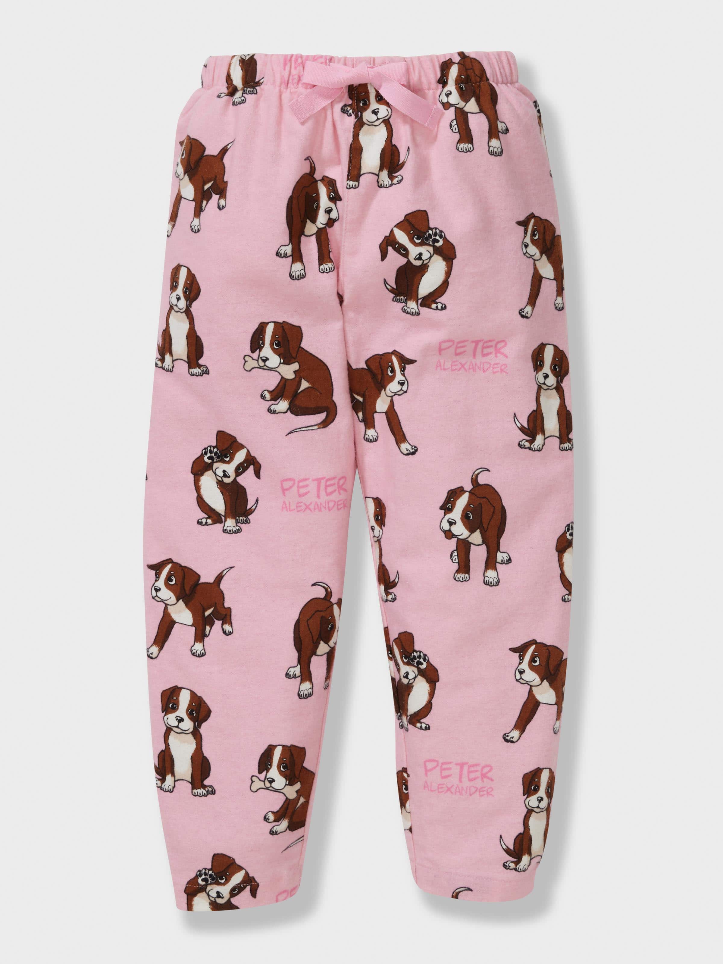 Jnr Girls Boxer Puppy 100% Cotton Long Pj Set