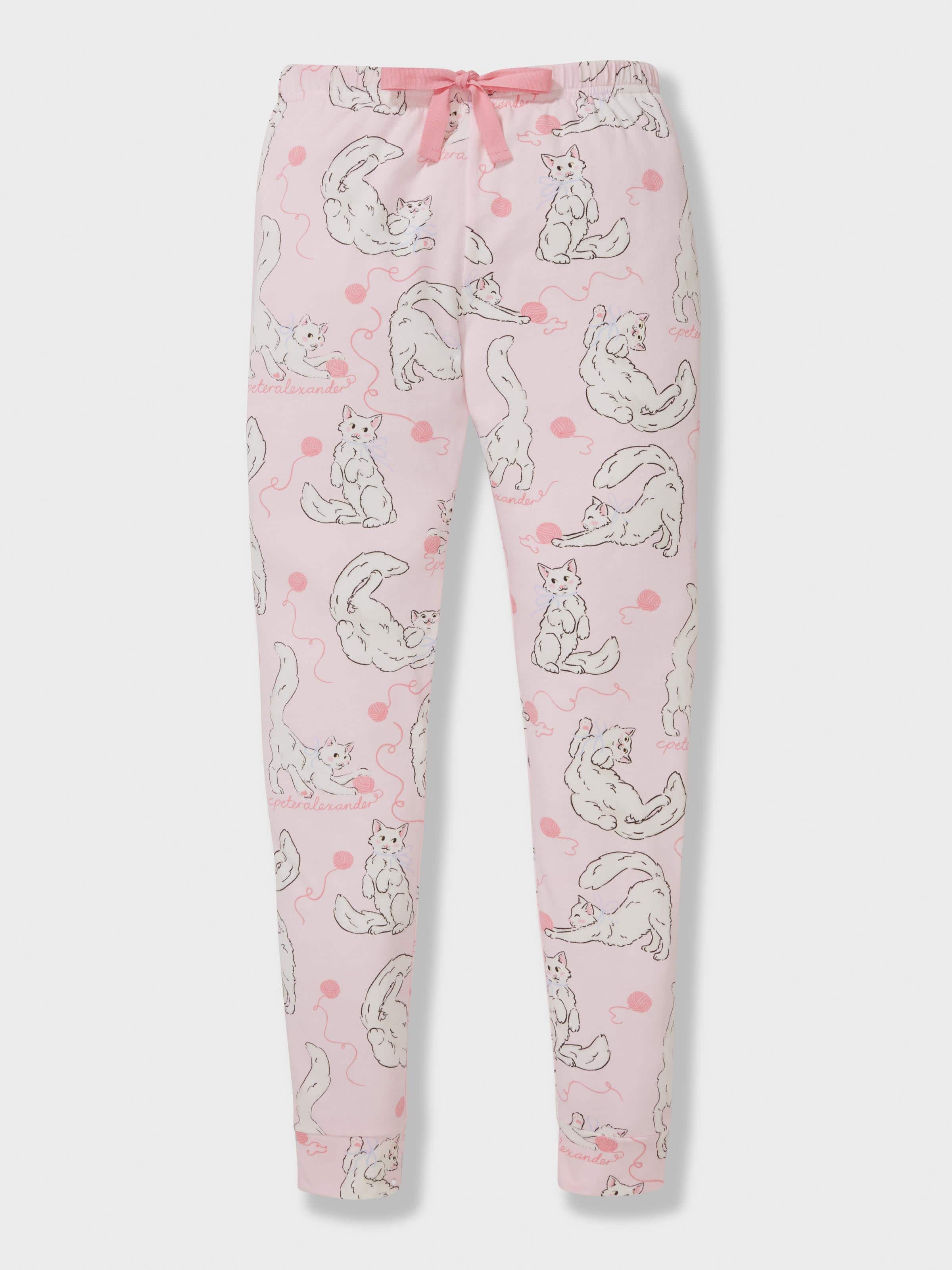 Girls Kittens Long Pj Set