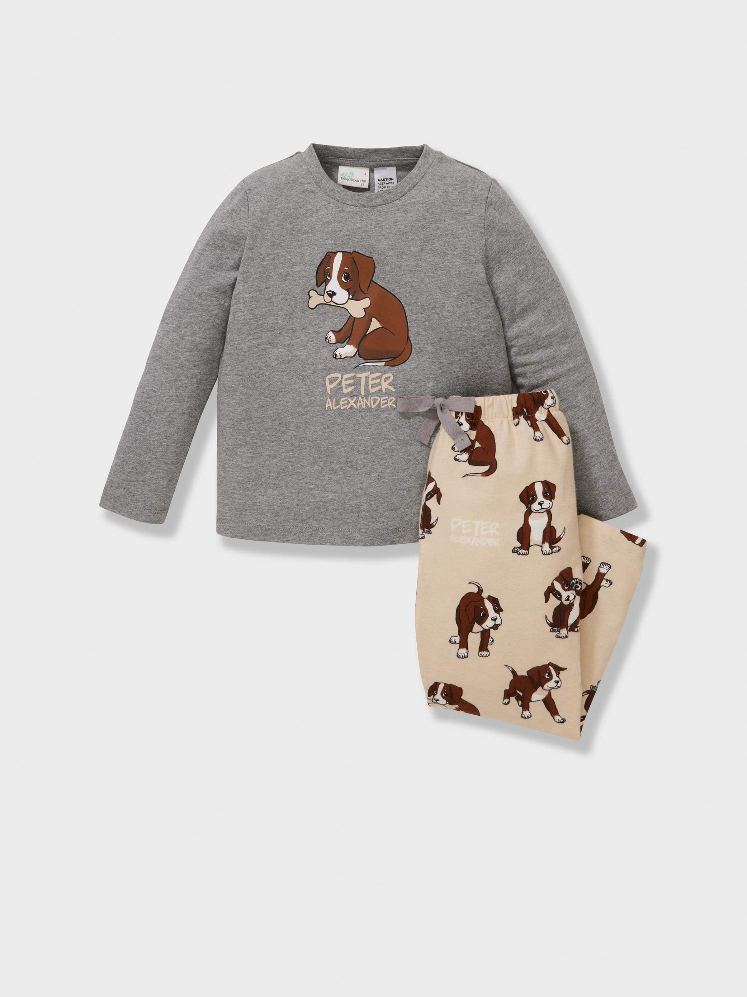 Jnr Boys Boxer Puppy 100% Cotton Long Pj Set