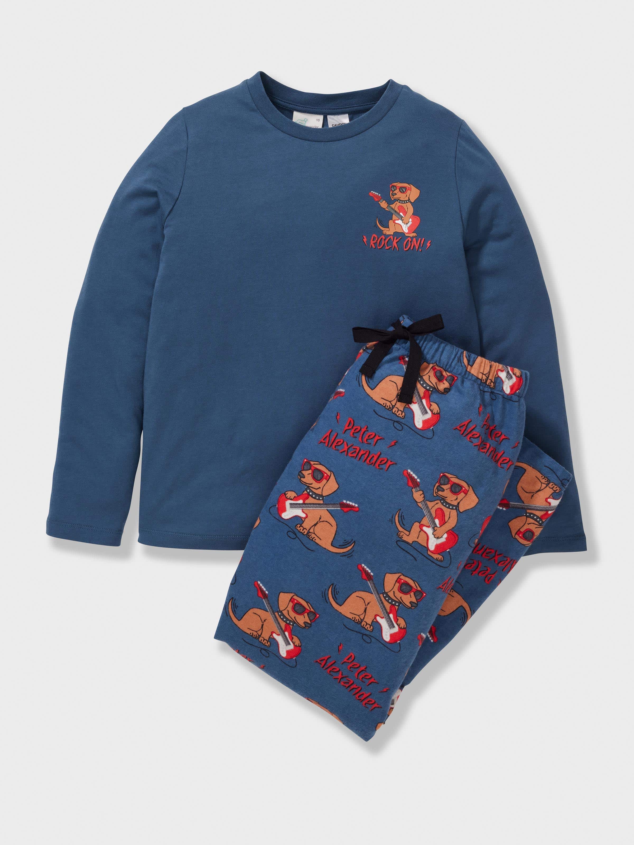 Boys Rockstar Penny 100% Cotton Long Pj Set