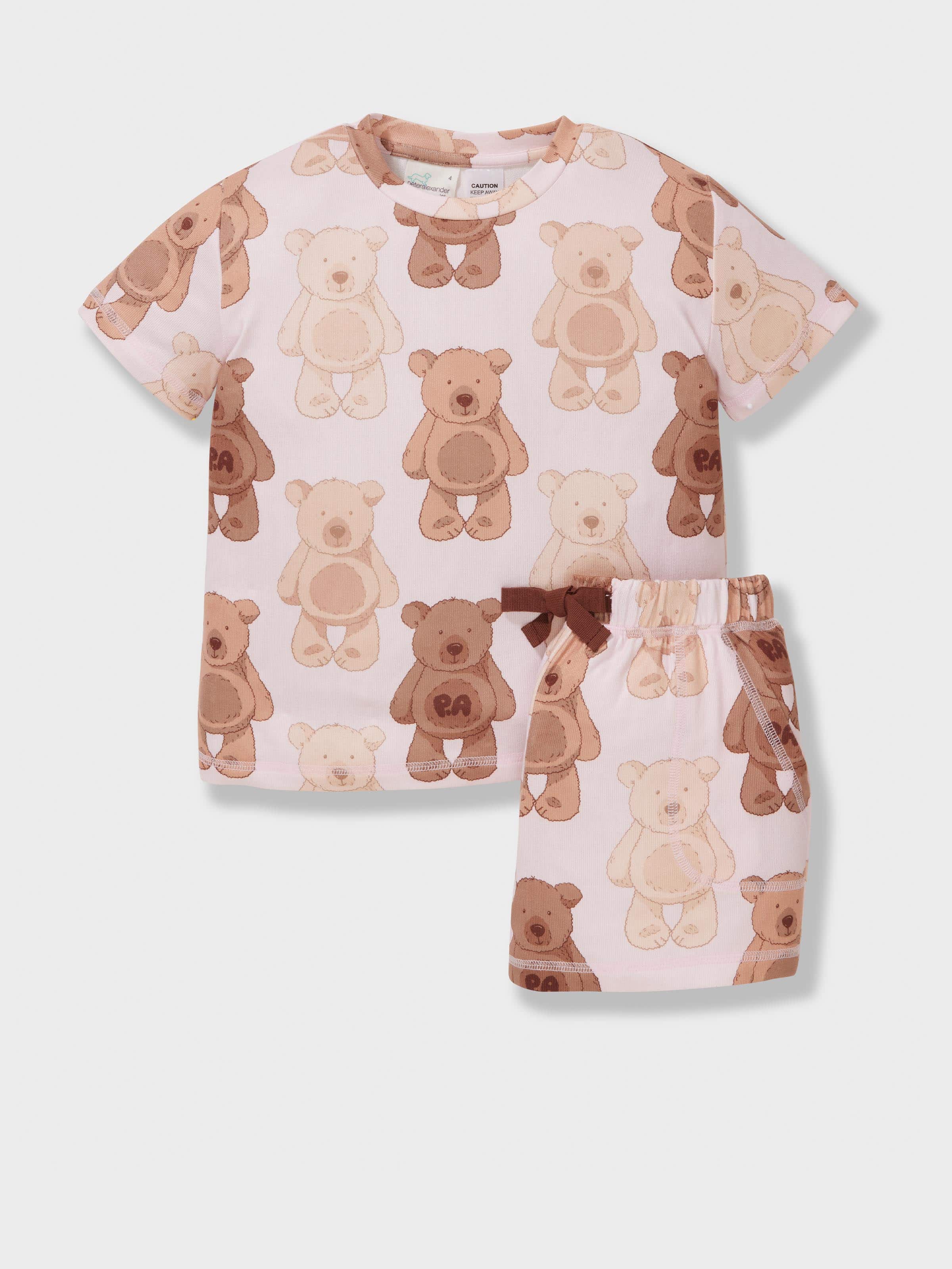 Jnr Girls Teddy Bear Plush Short Pj Set
