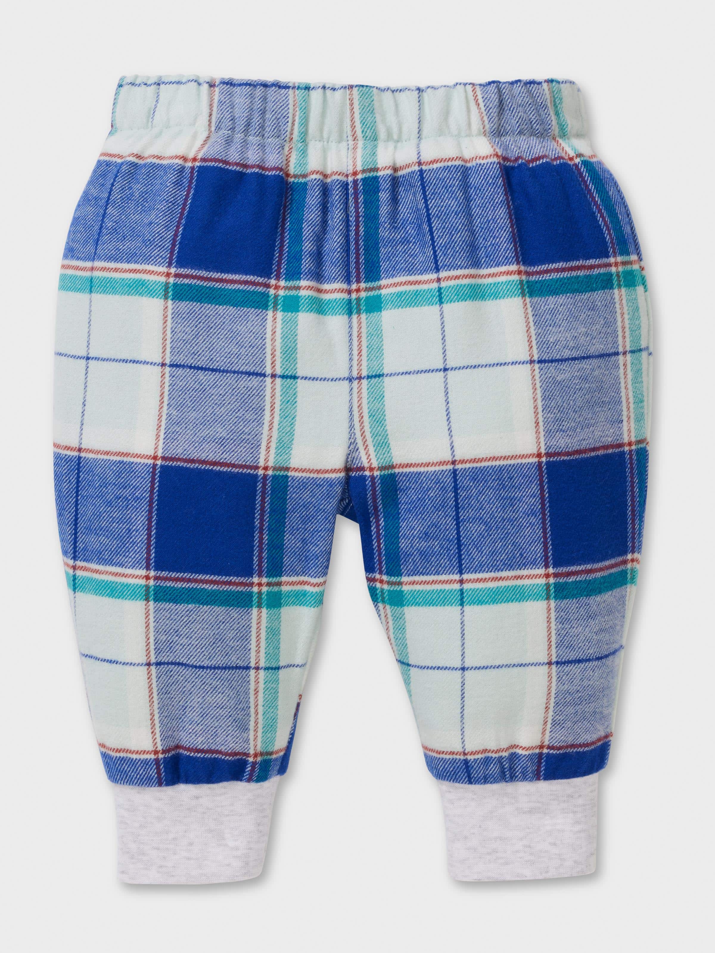 Baby Boy Blue Check Long Pj Set