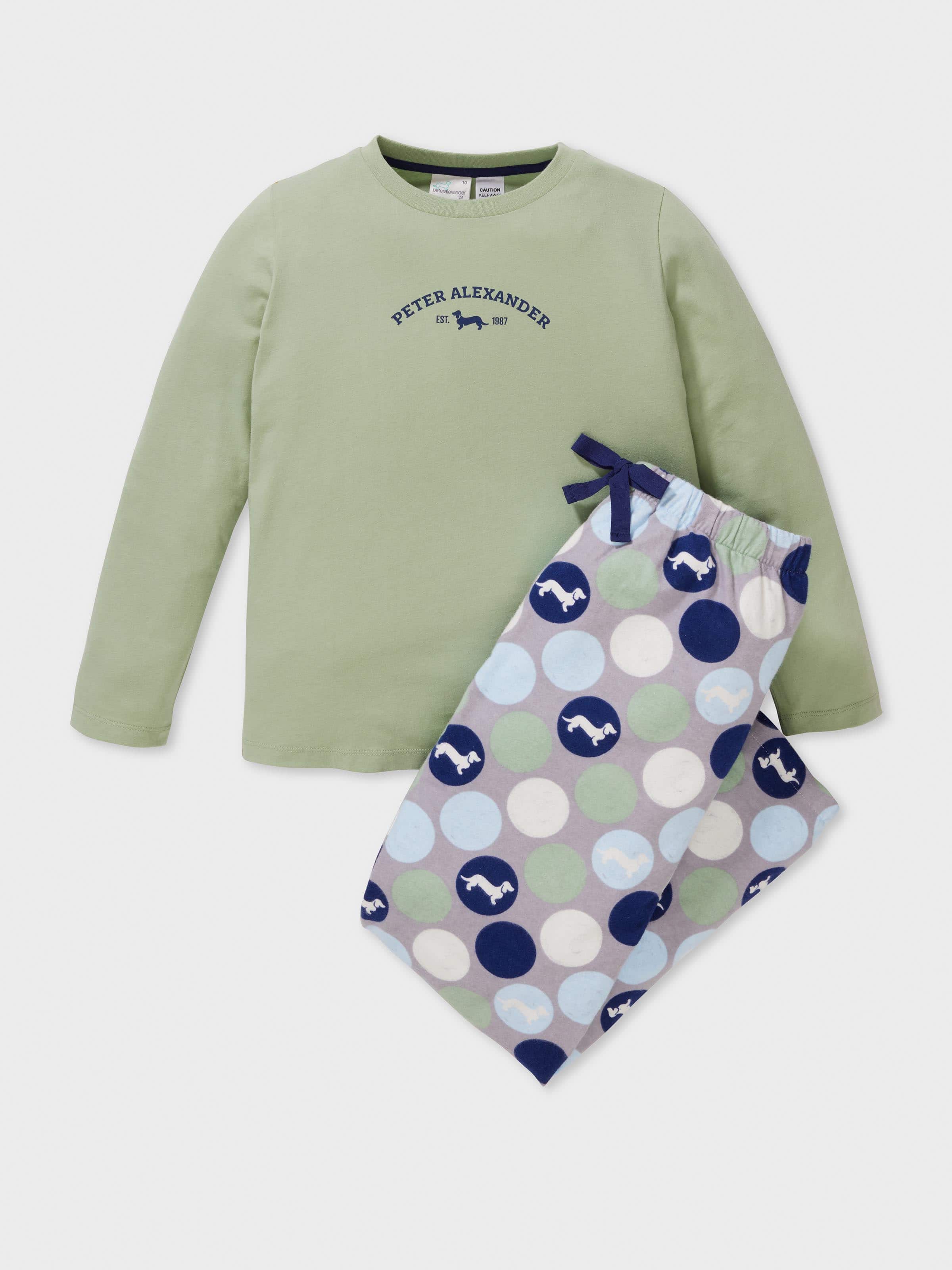 Boys 100% Cotton Penny Spot Long Pj Set