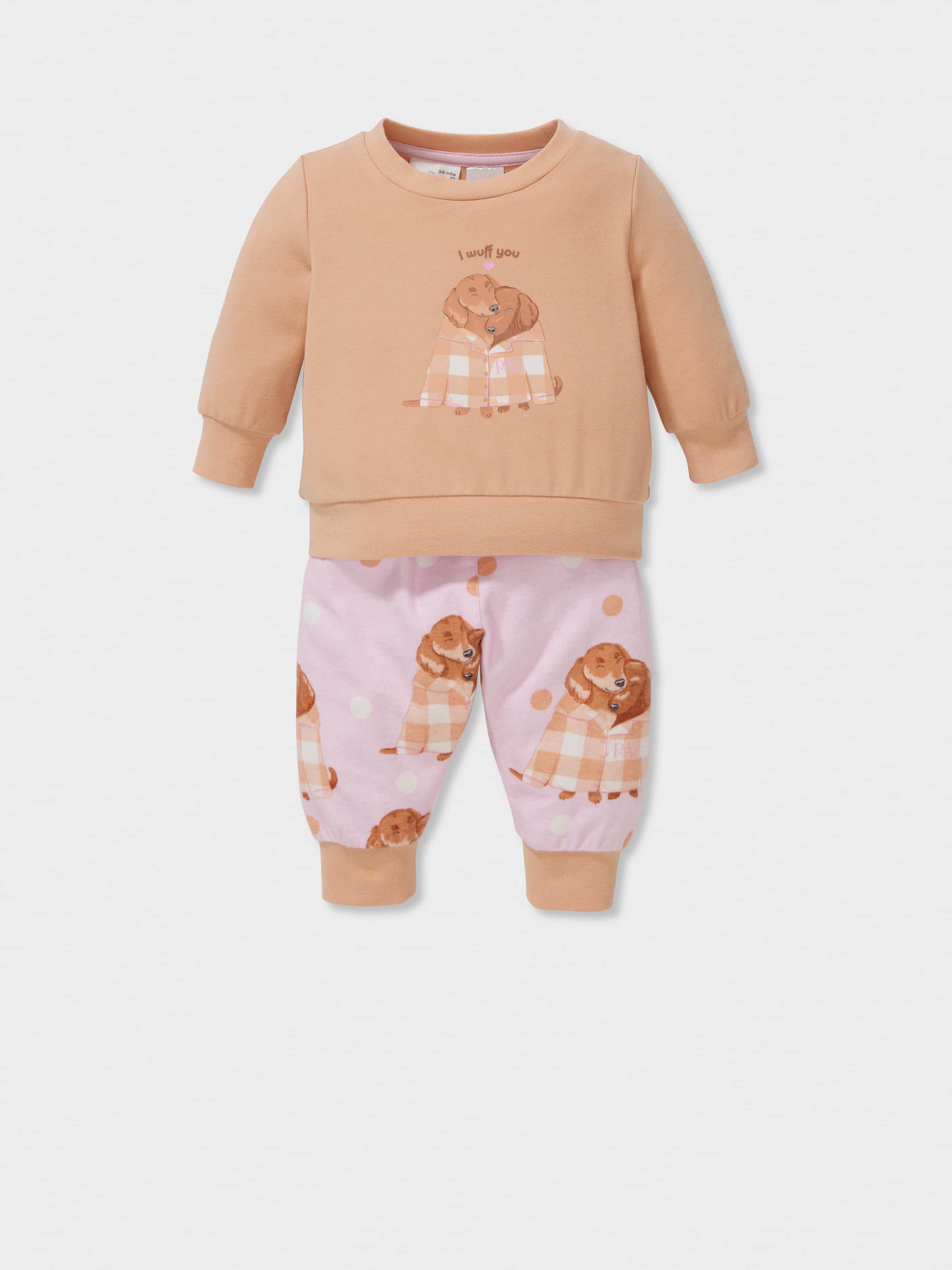 Baby Girl Cuddling Penny Long Pj Set