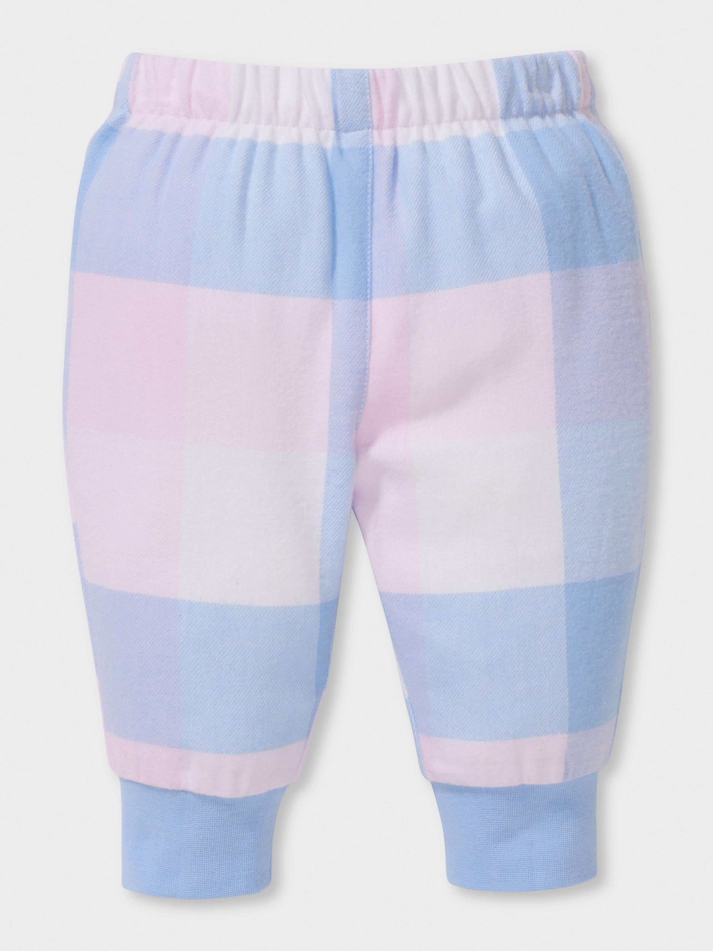 Baby Girl Cornflower Check Long Pj Set