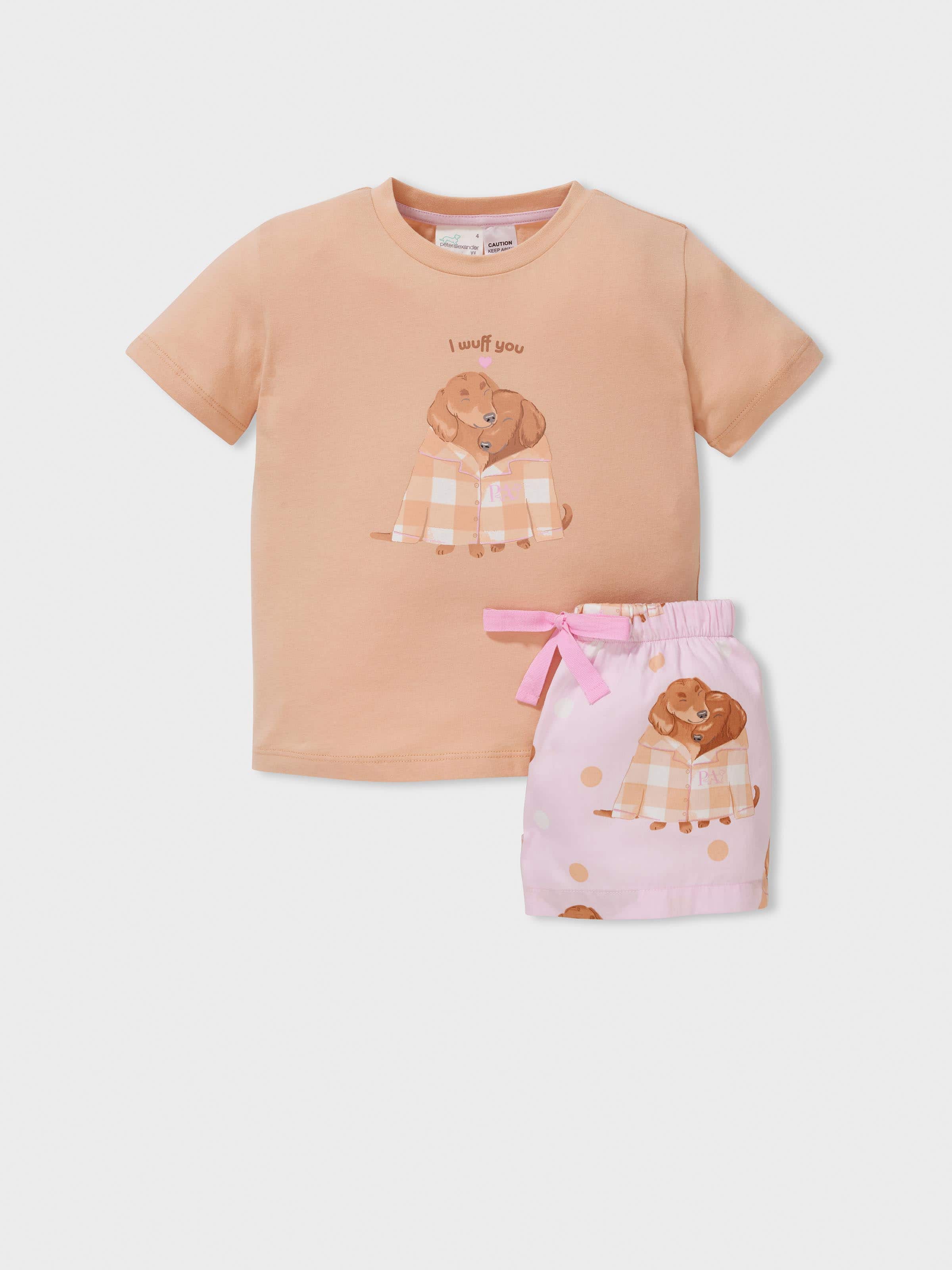 Jnr Girls Cuddling Penny 100% Cotton Short Pj Set