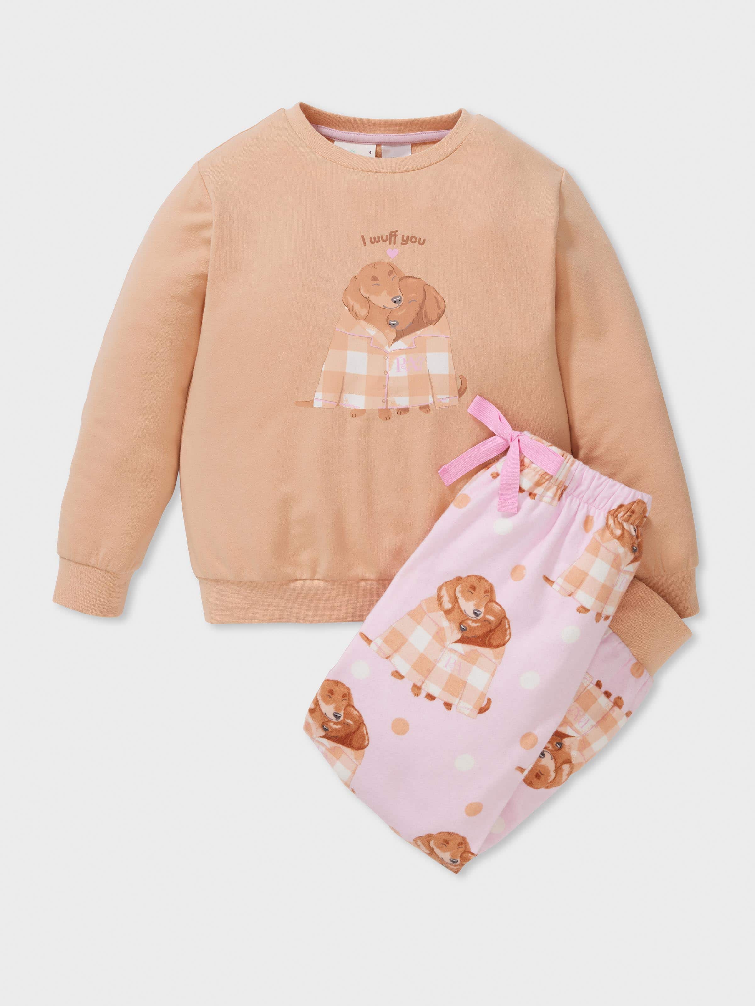 Girls Cuddling Penny Long Pj Set