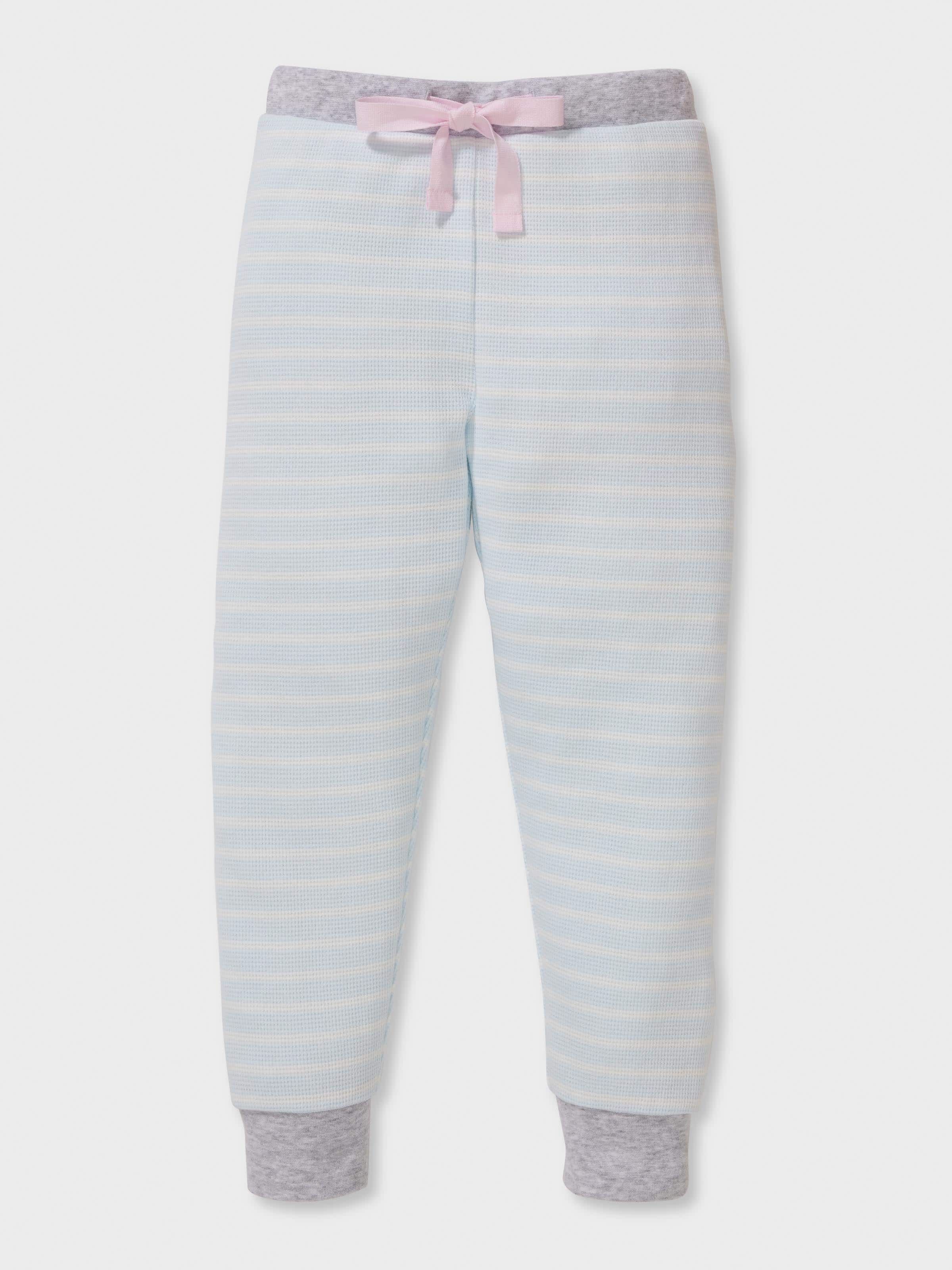 Girls Blue Stripe Long Pj Set