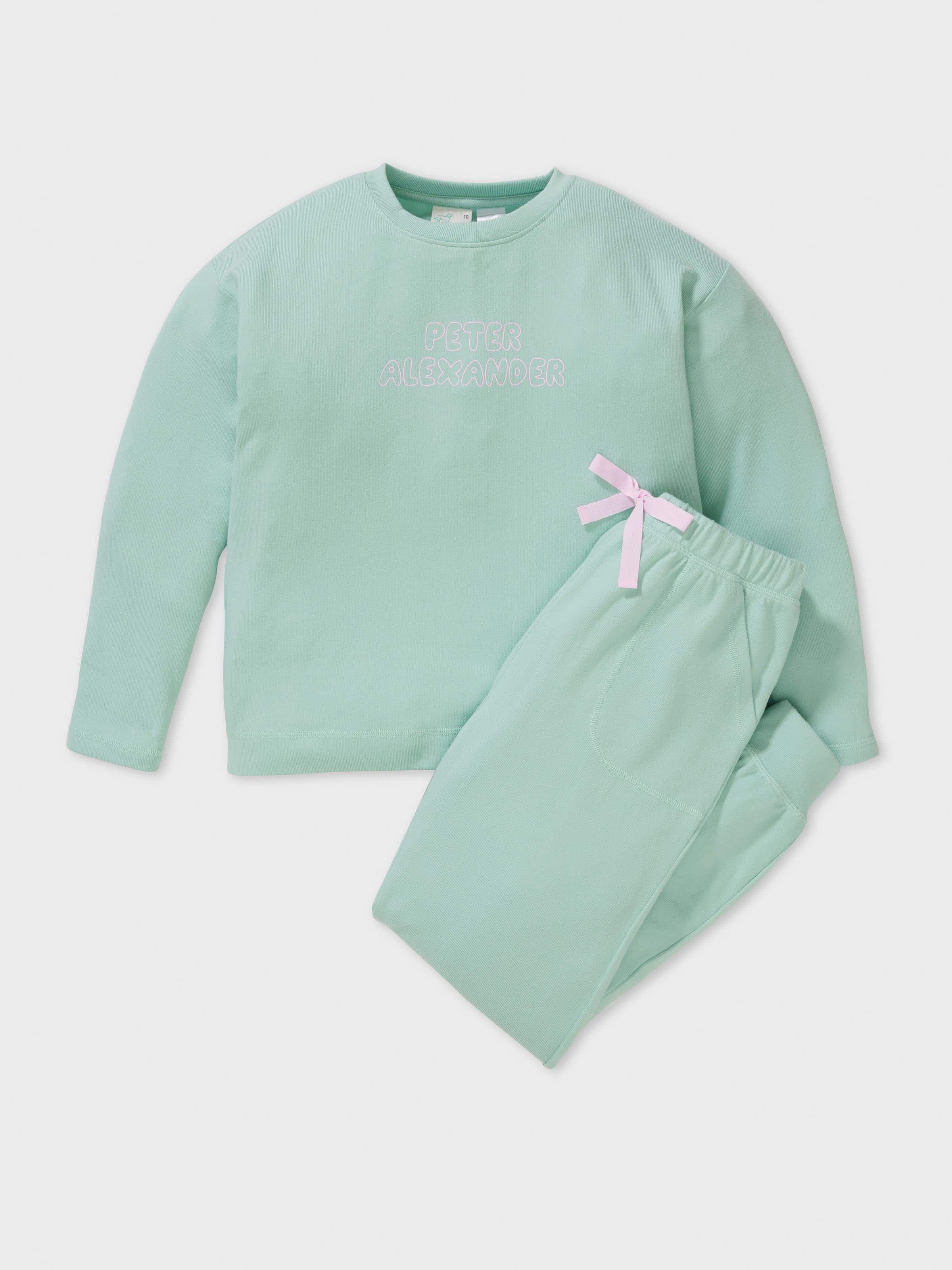 Girls Mint Plush Long Pj Set