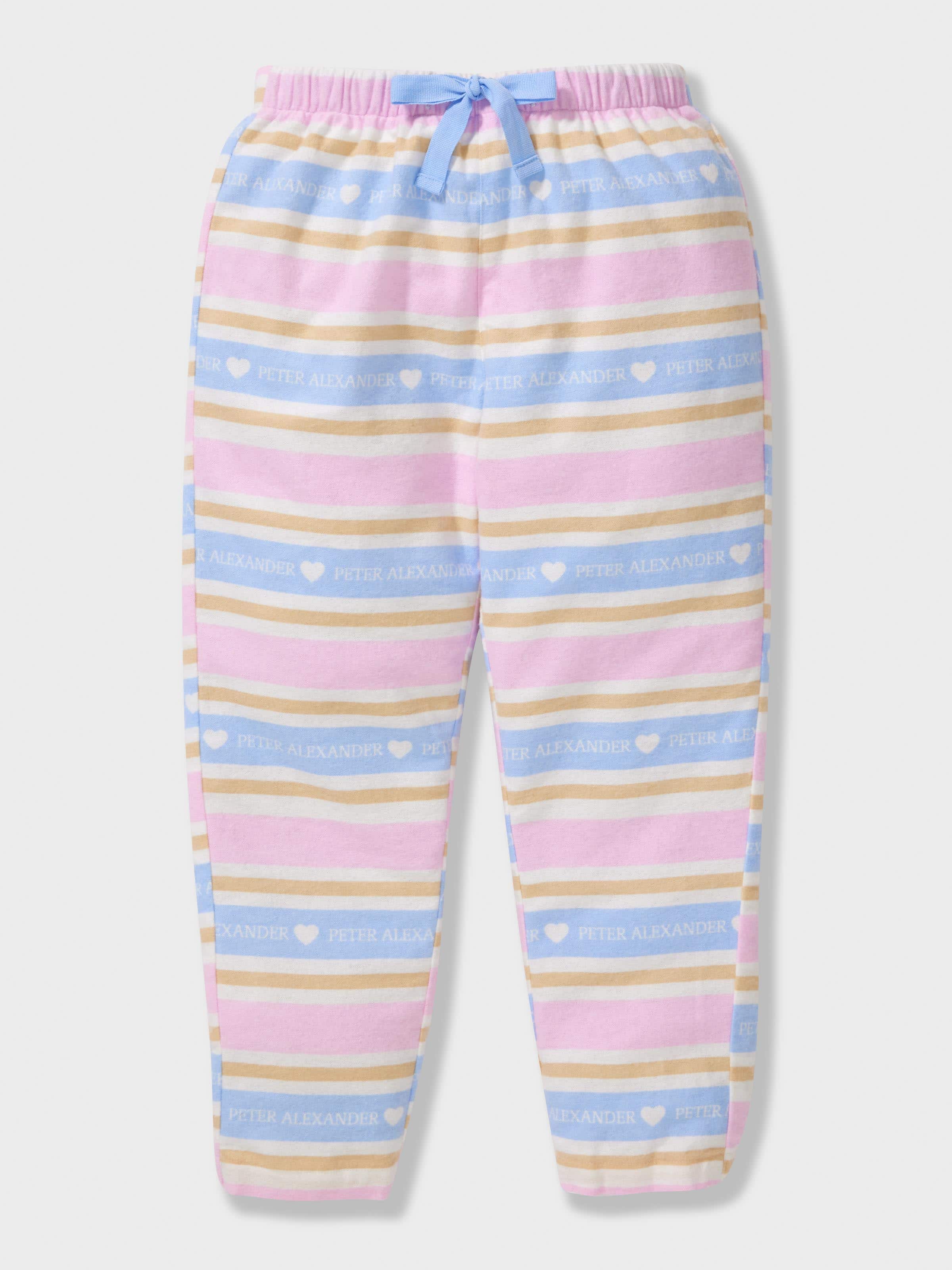 Jnr Girls Heart Stripe 100% Cotton Long Pj Set