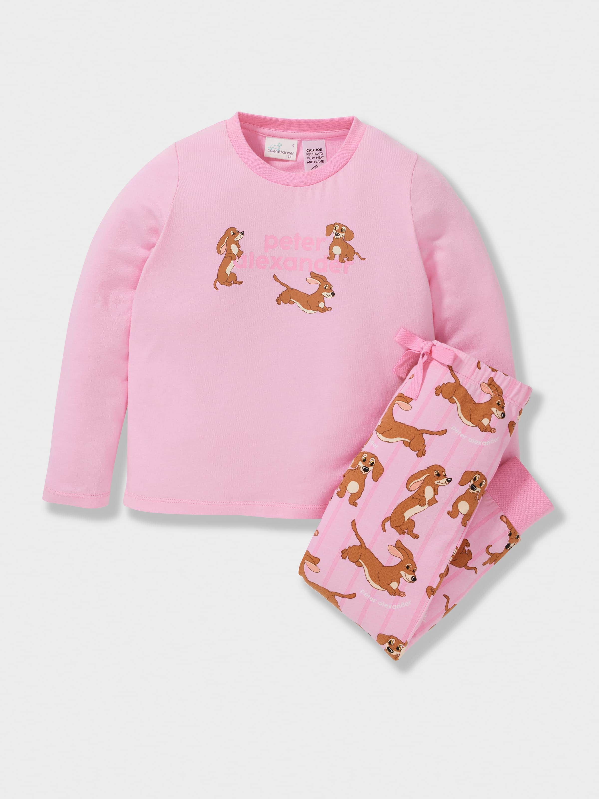 Girls Pink Penny Long Pj Set