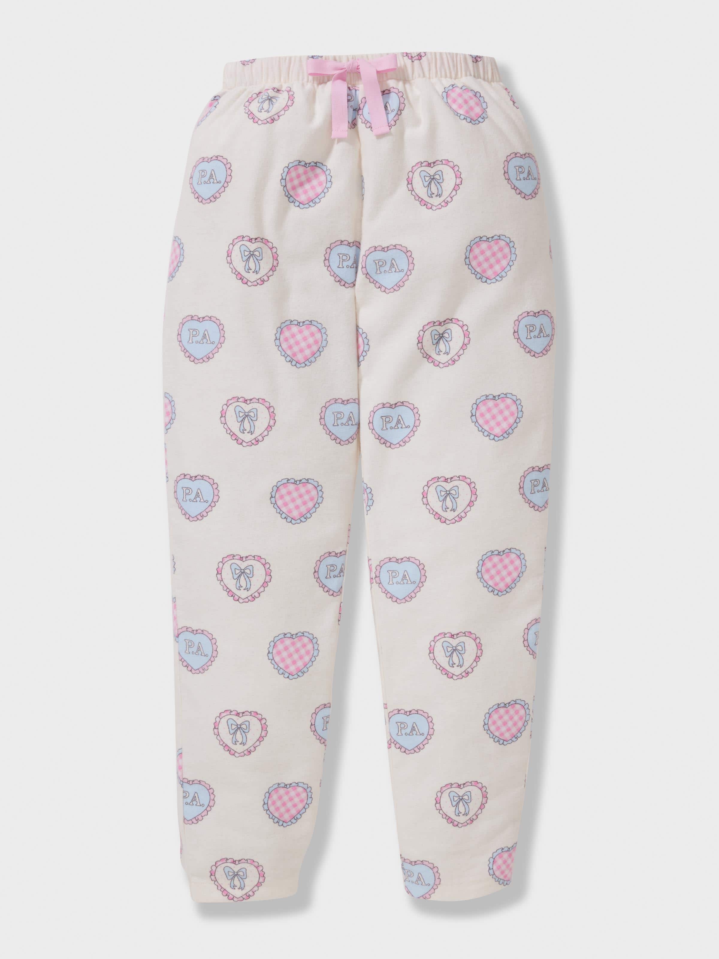 Girls Hearts 100% Cotton Long Pj Set