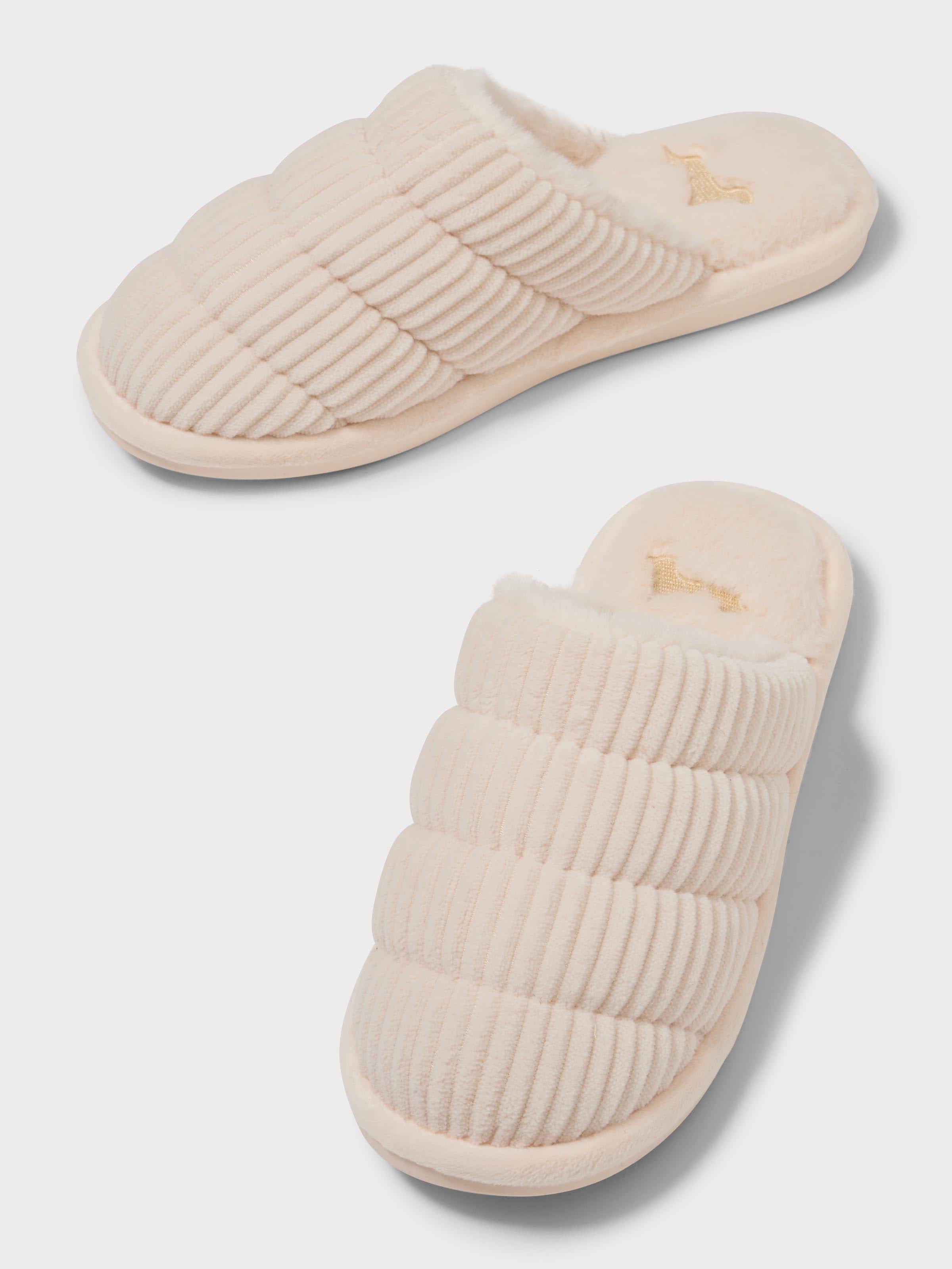 Cream Jumbo Cord Scuff