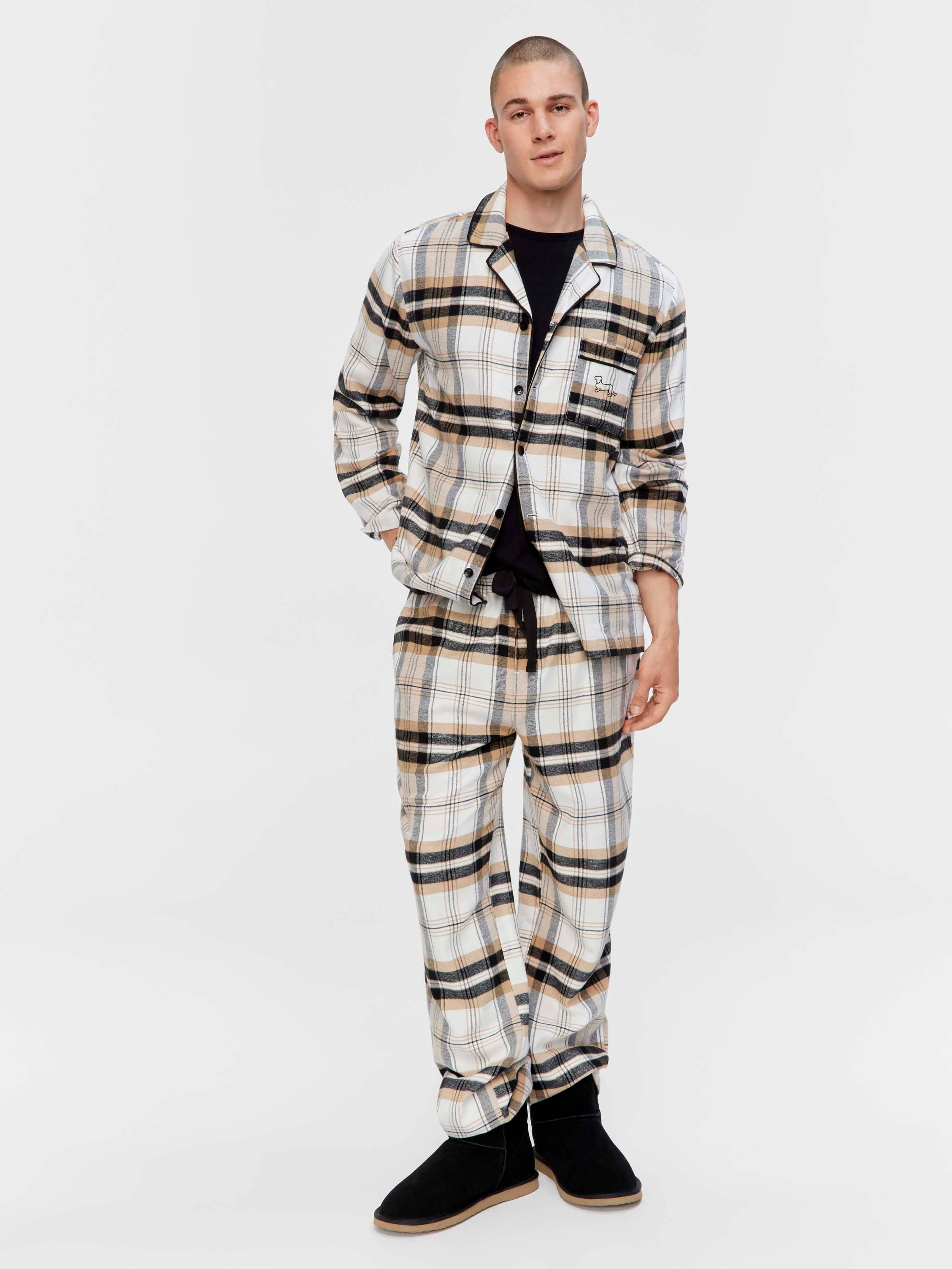 Check Flannelette Long Sleeve Pj  Set