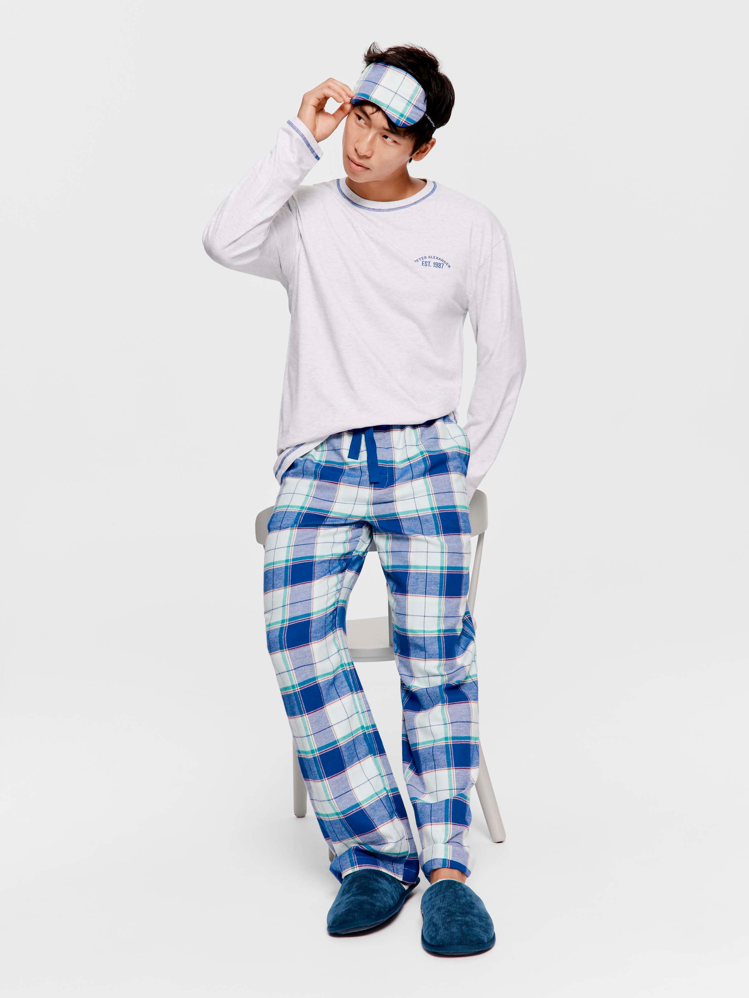 Vibrant Blue Check Classic Pj Pant
