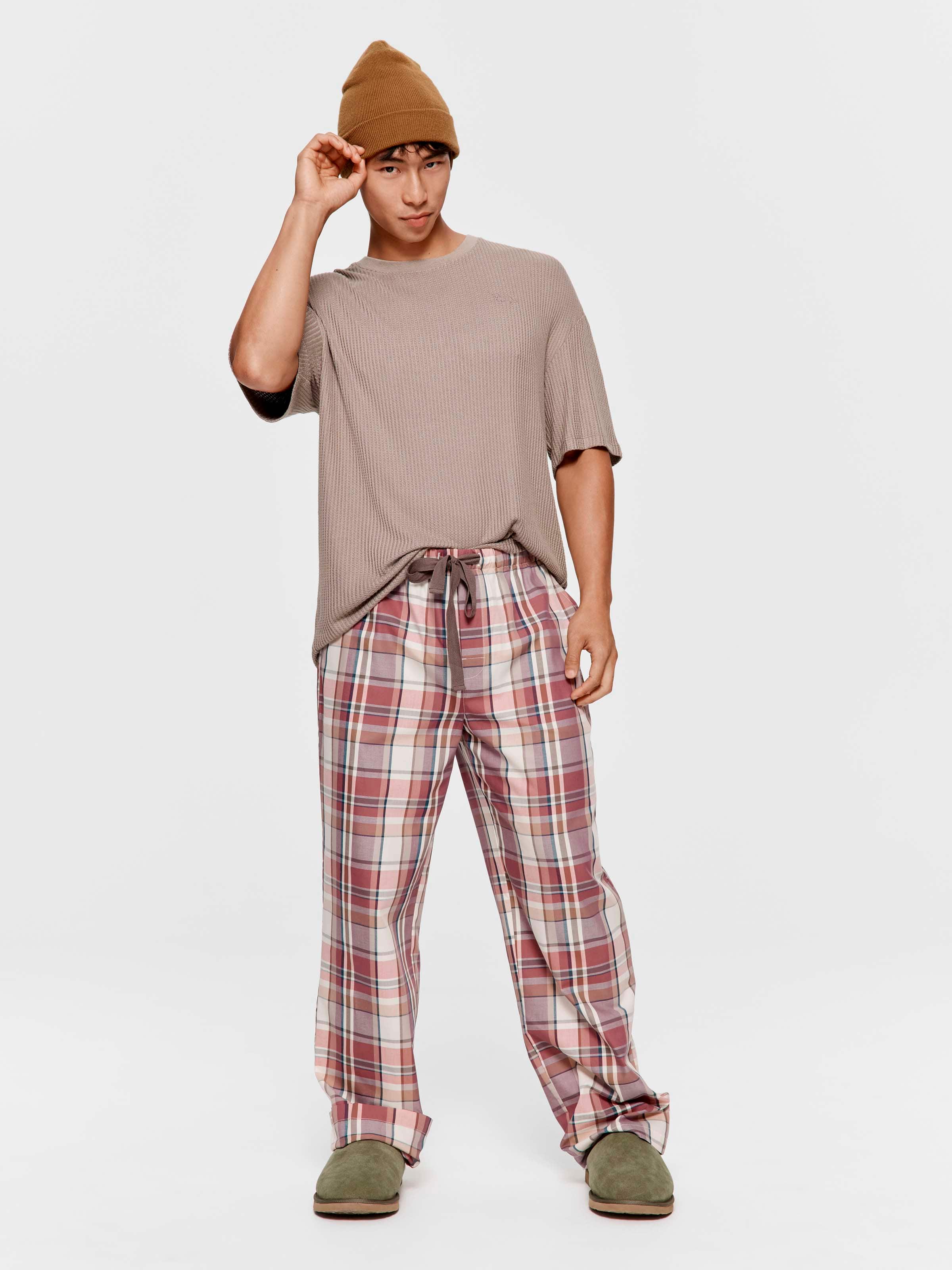 Brown Check 100% Cotton Classic Pj Pant