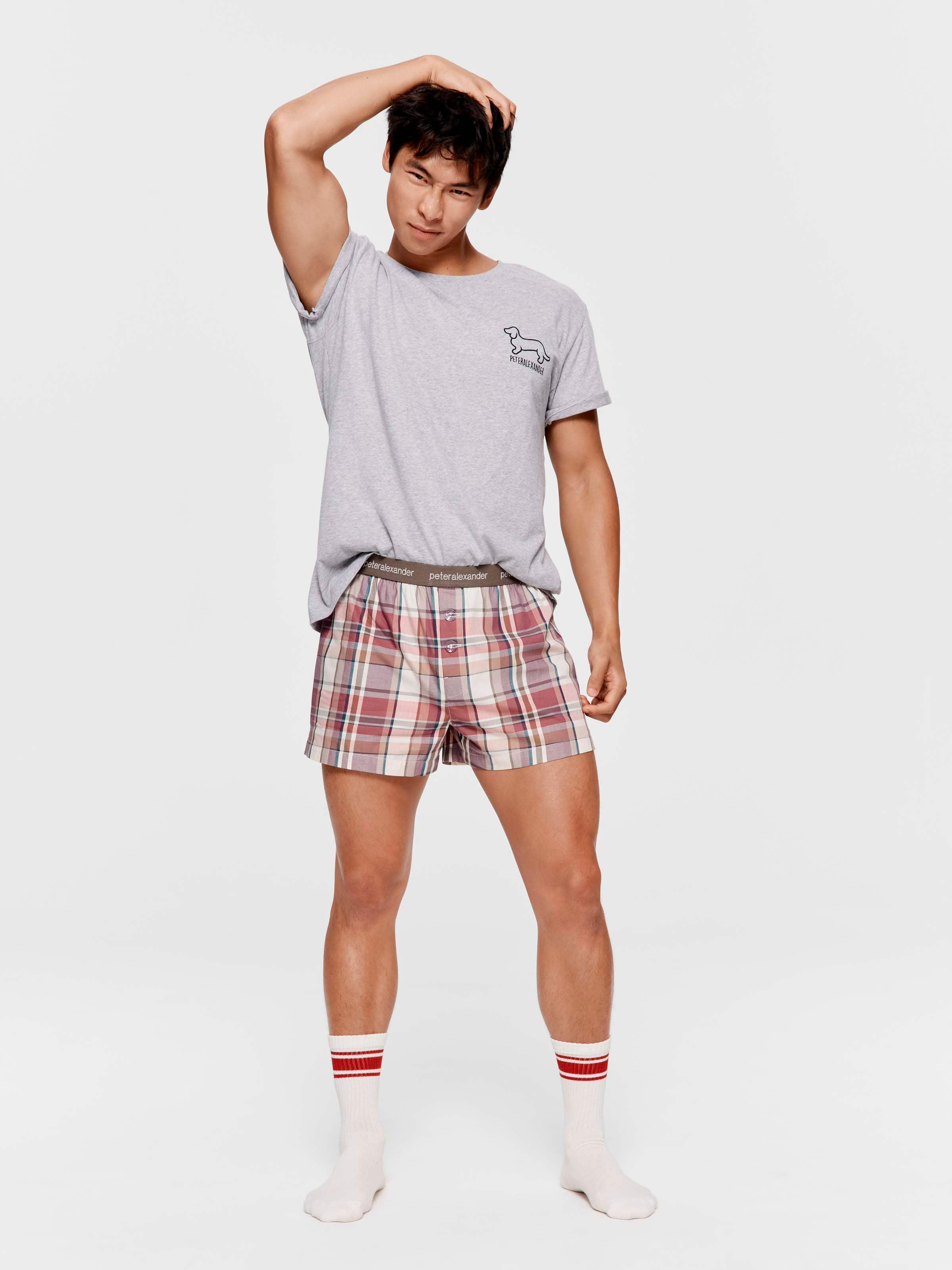 Brown Check 100% Cotton Boxer Short