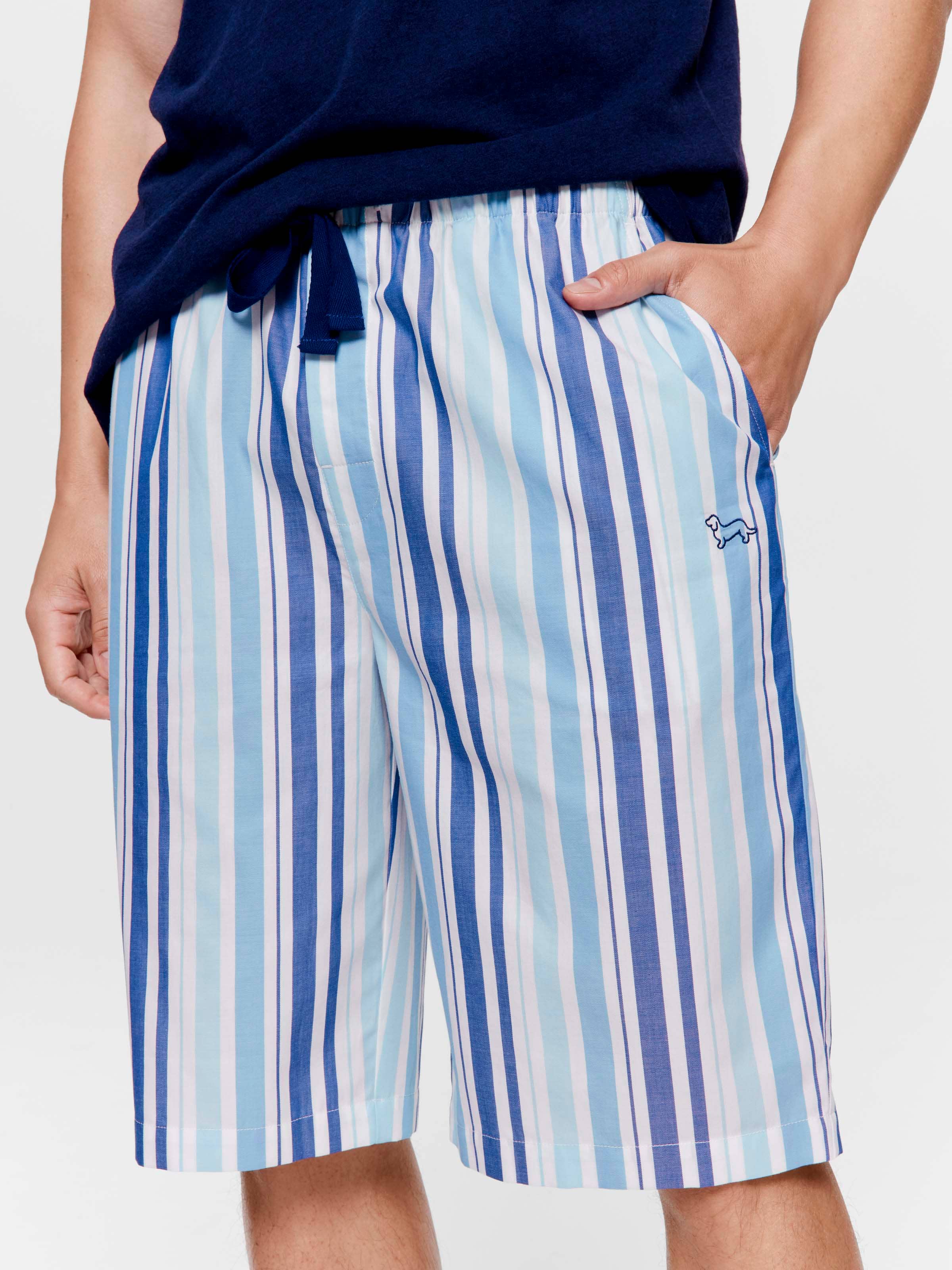 Gradient Blue Stripe Sleep Short