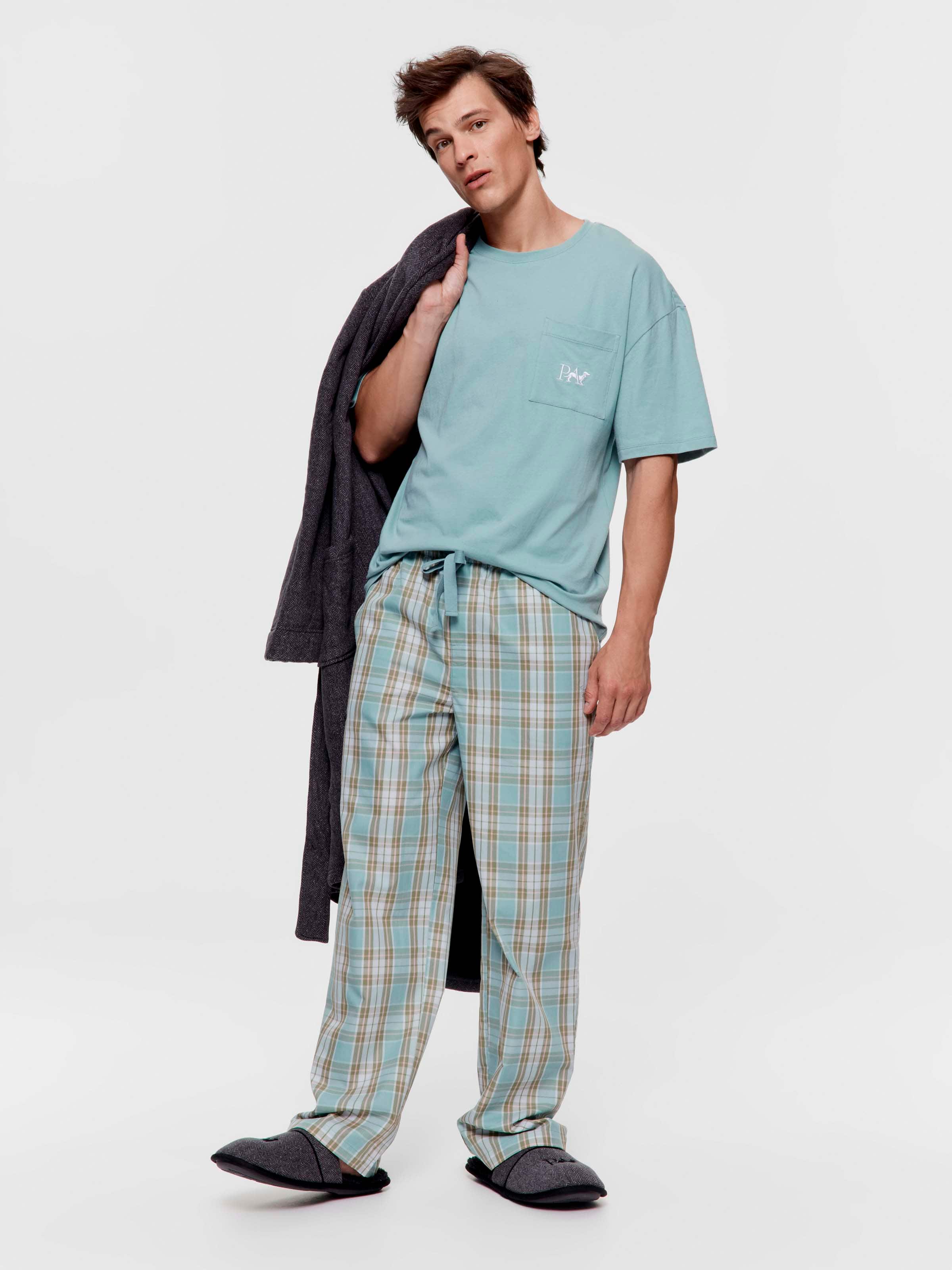Green Check 100% Cotton Classic Pj Pant