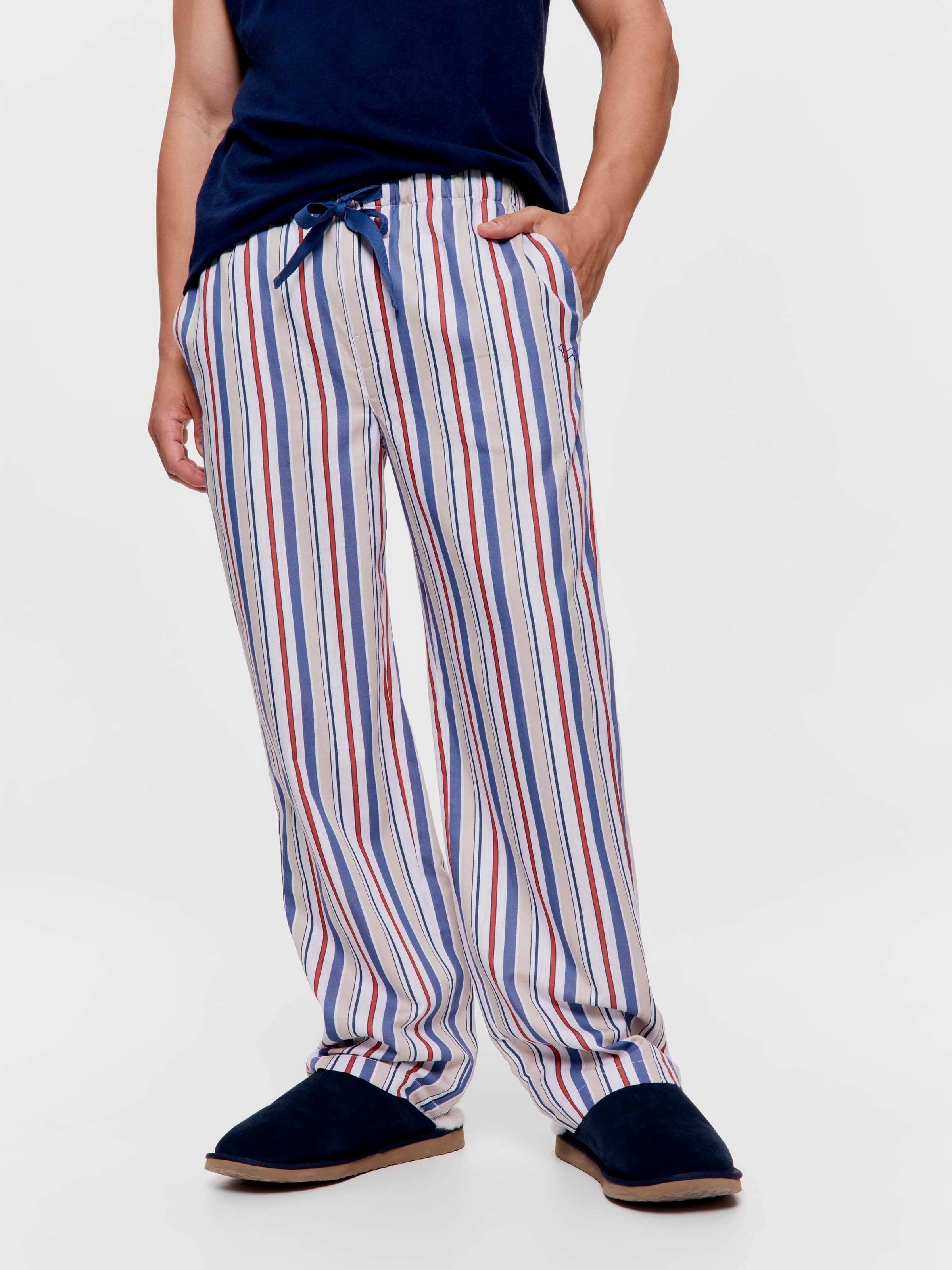 Navy Stripe 100% Cotton Classic Pj Pant