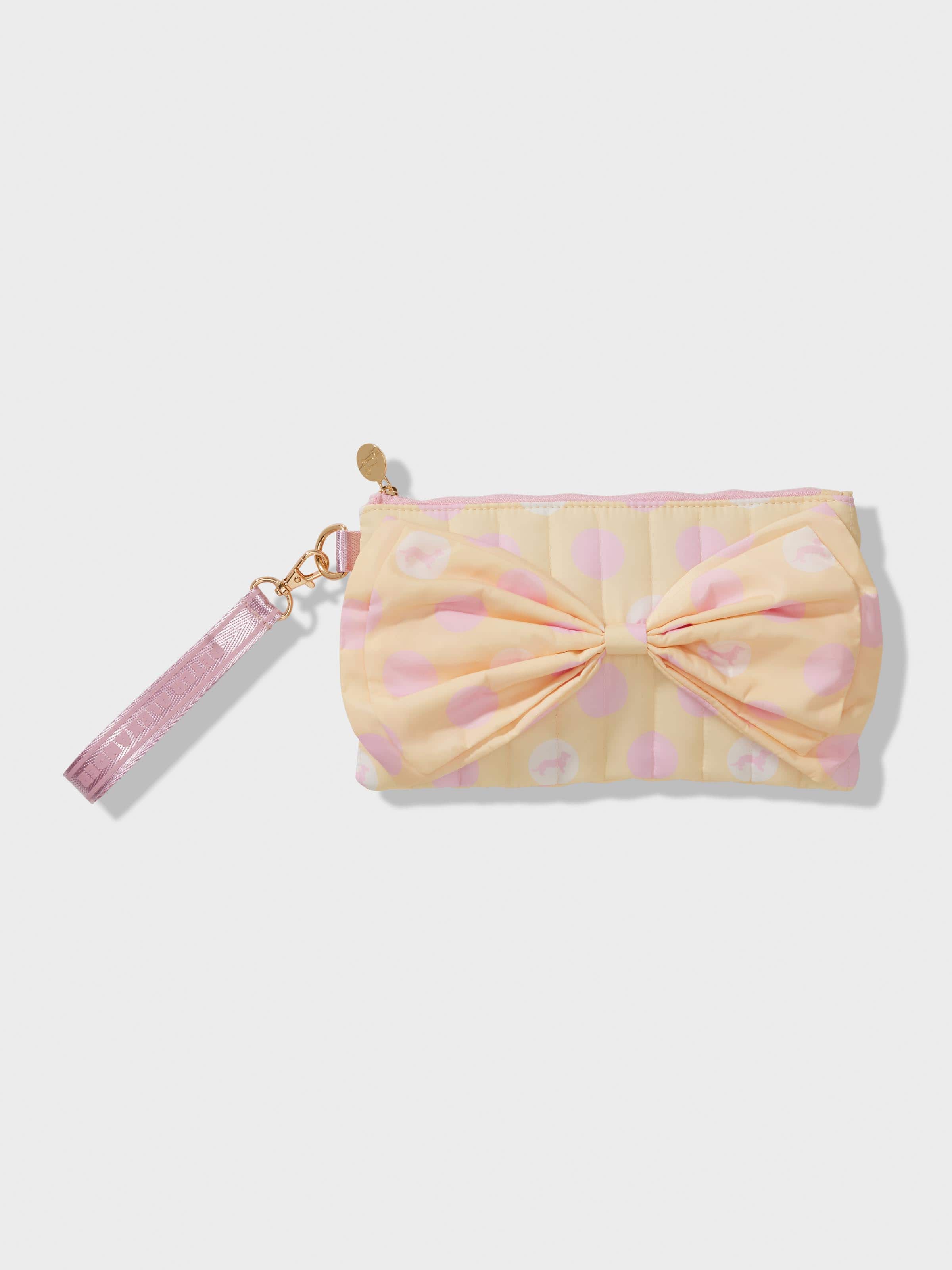 Yellow & Purple Polka Dot Bow Cos Pouch