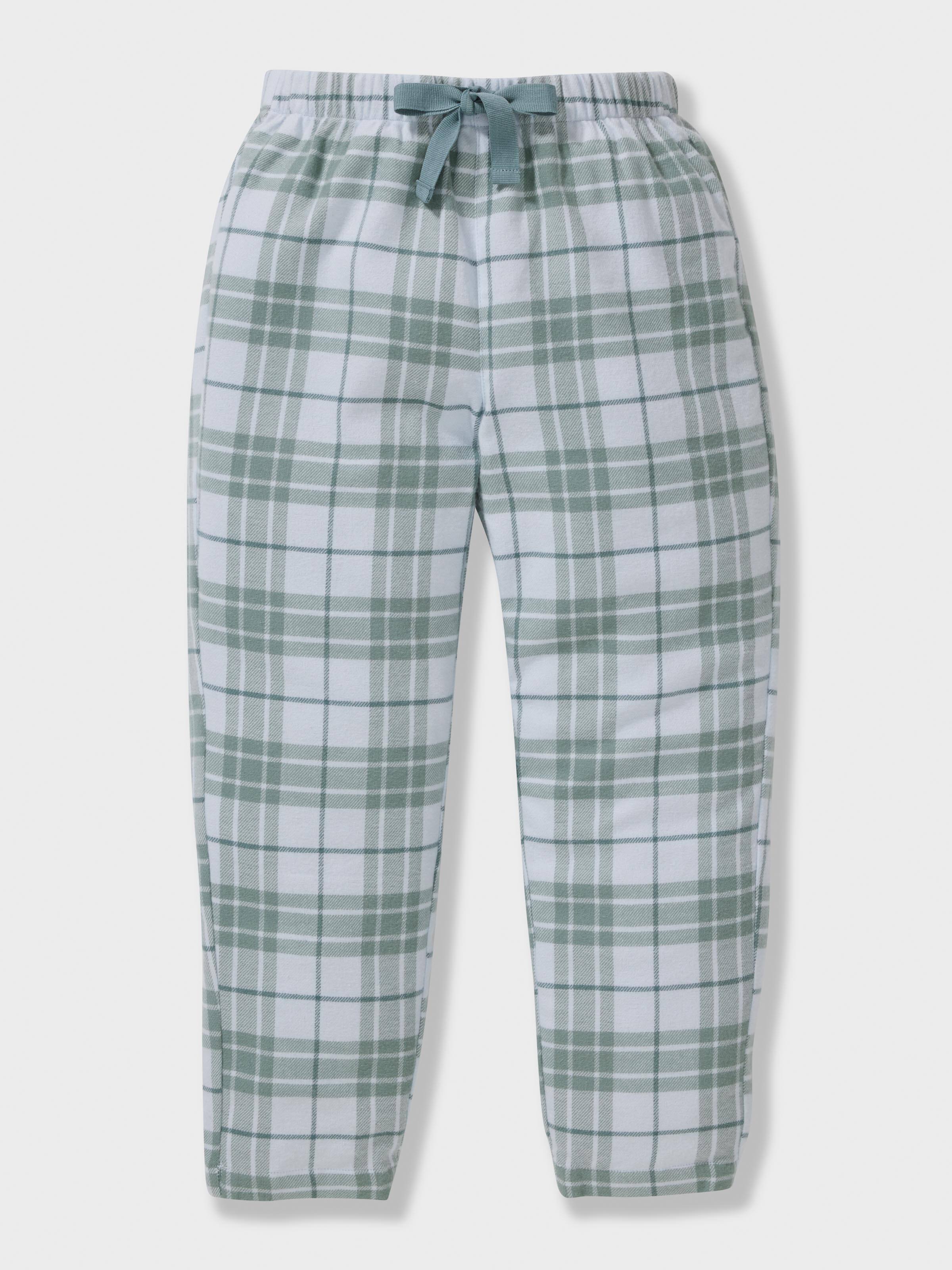 Boys Windowpane Check 100% Cotton Long Pj Set