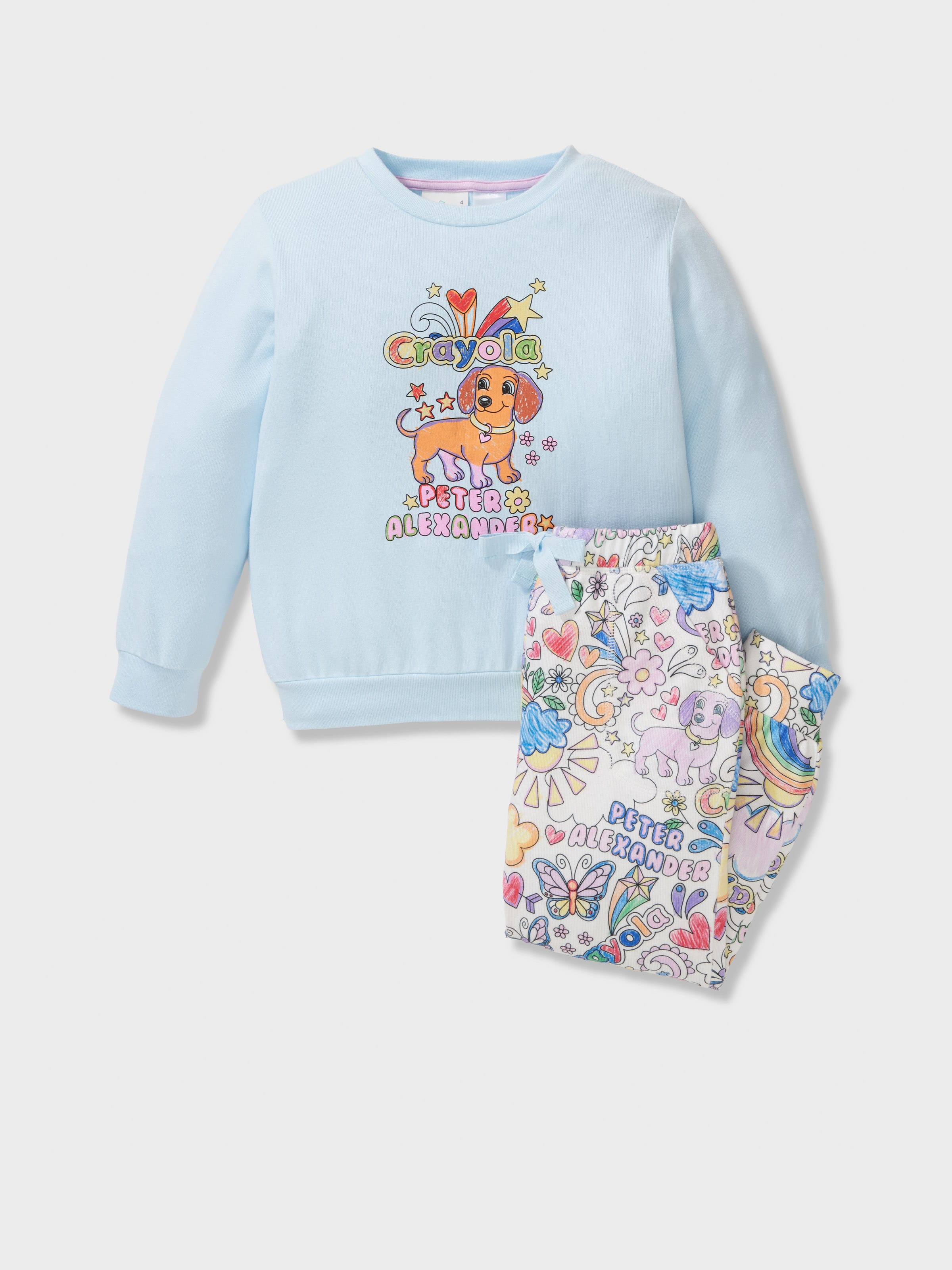 Jnr Girls Crayola Plush Long Pj Set