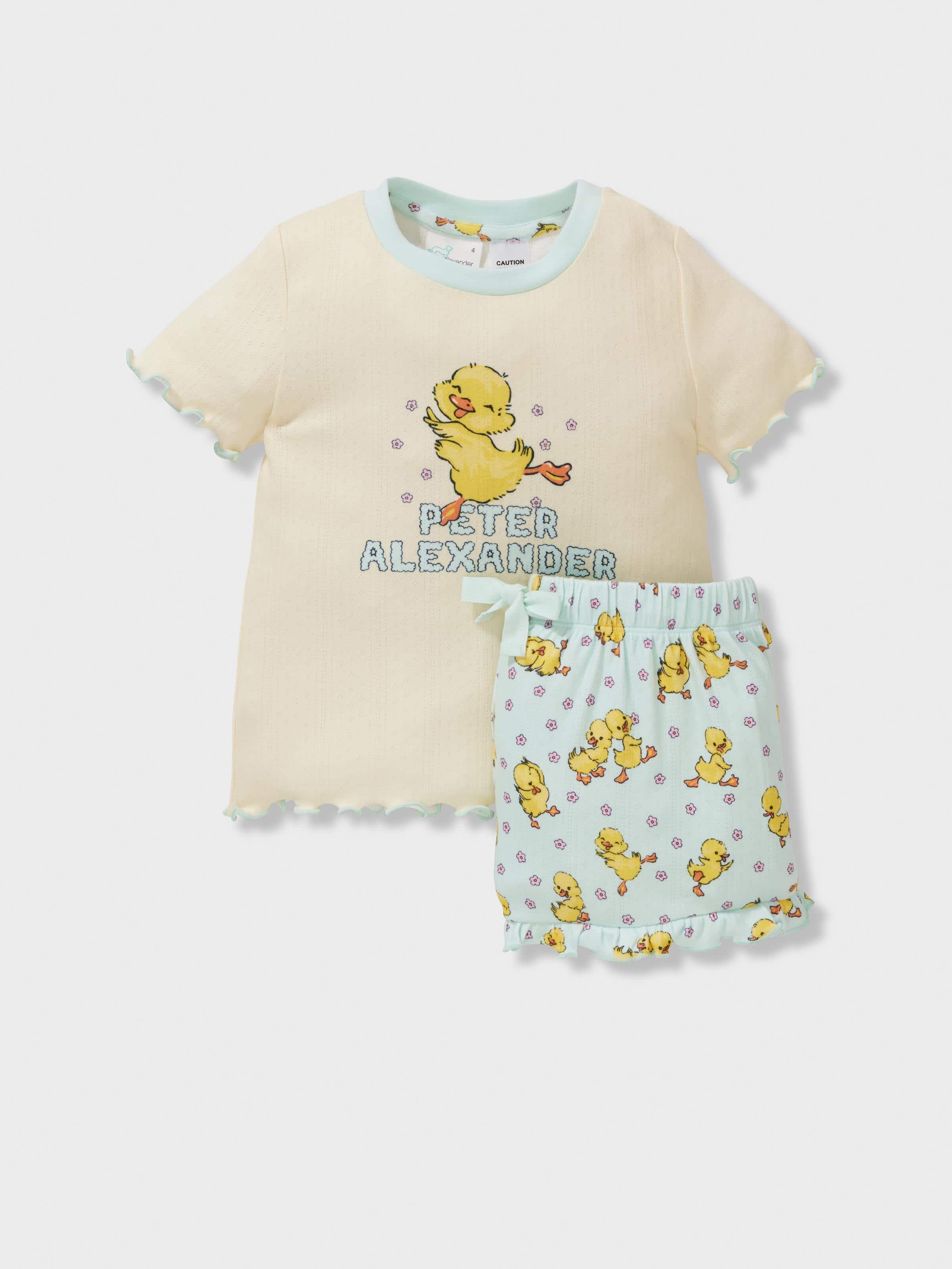 Jnr Girls Duck Pointelle Short Pj Set