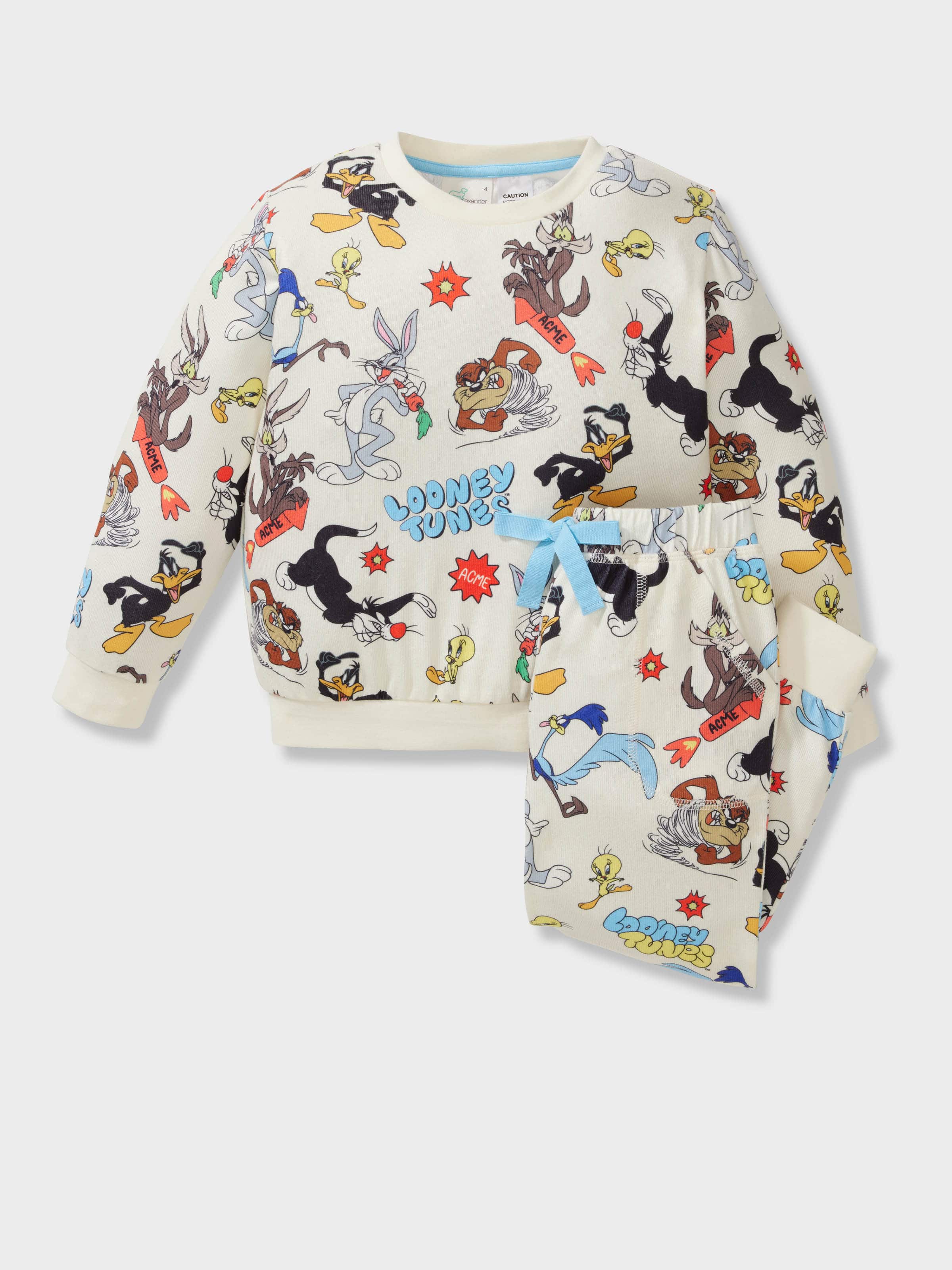 Jnr Kids Looney Tunes Plush Long Pj Set