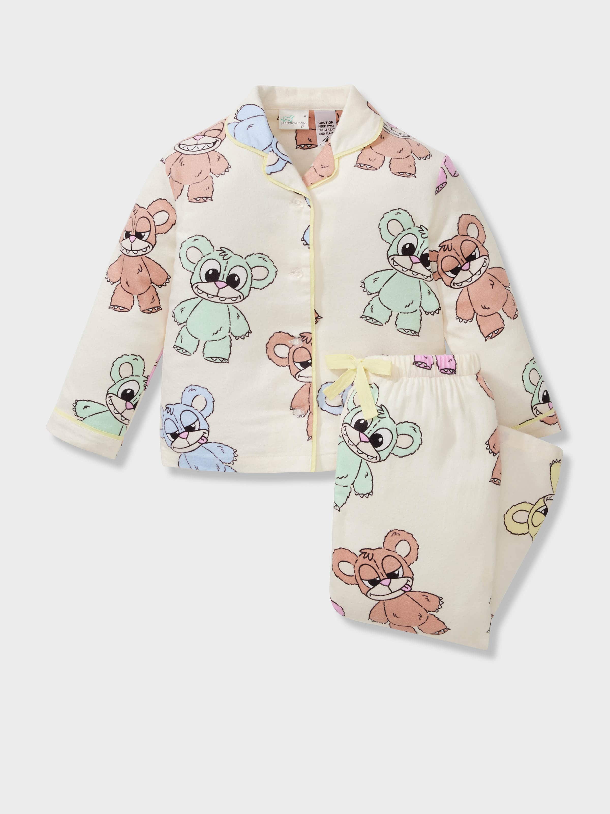 Jnr Girls Scare Bears Bamboo Flan Long Classic Pj Set