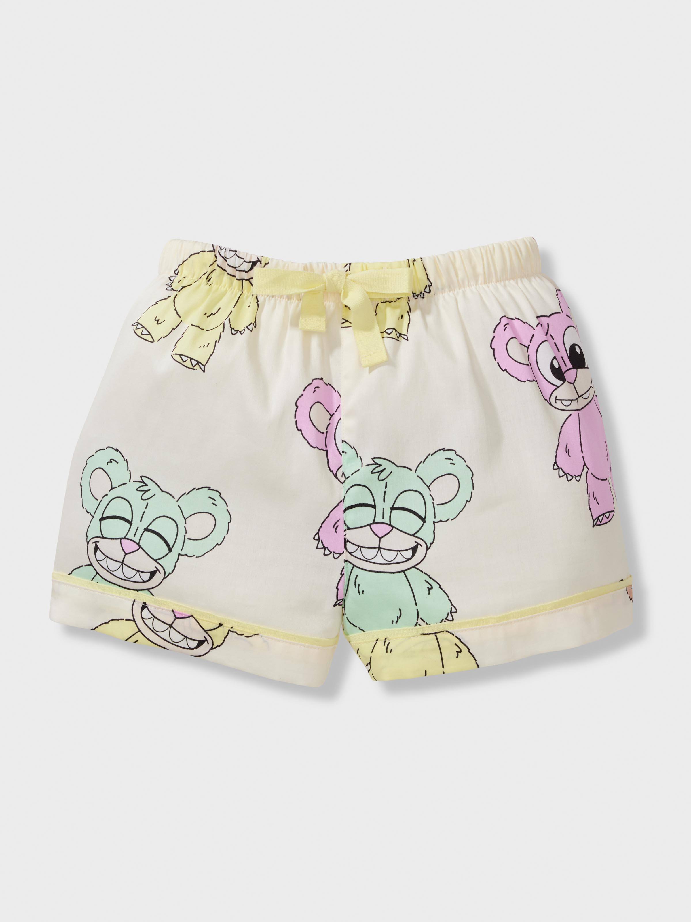 Jnr Girls Scare Bears 100% Cotton Short Classic Pj Set