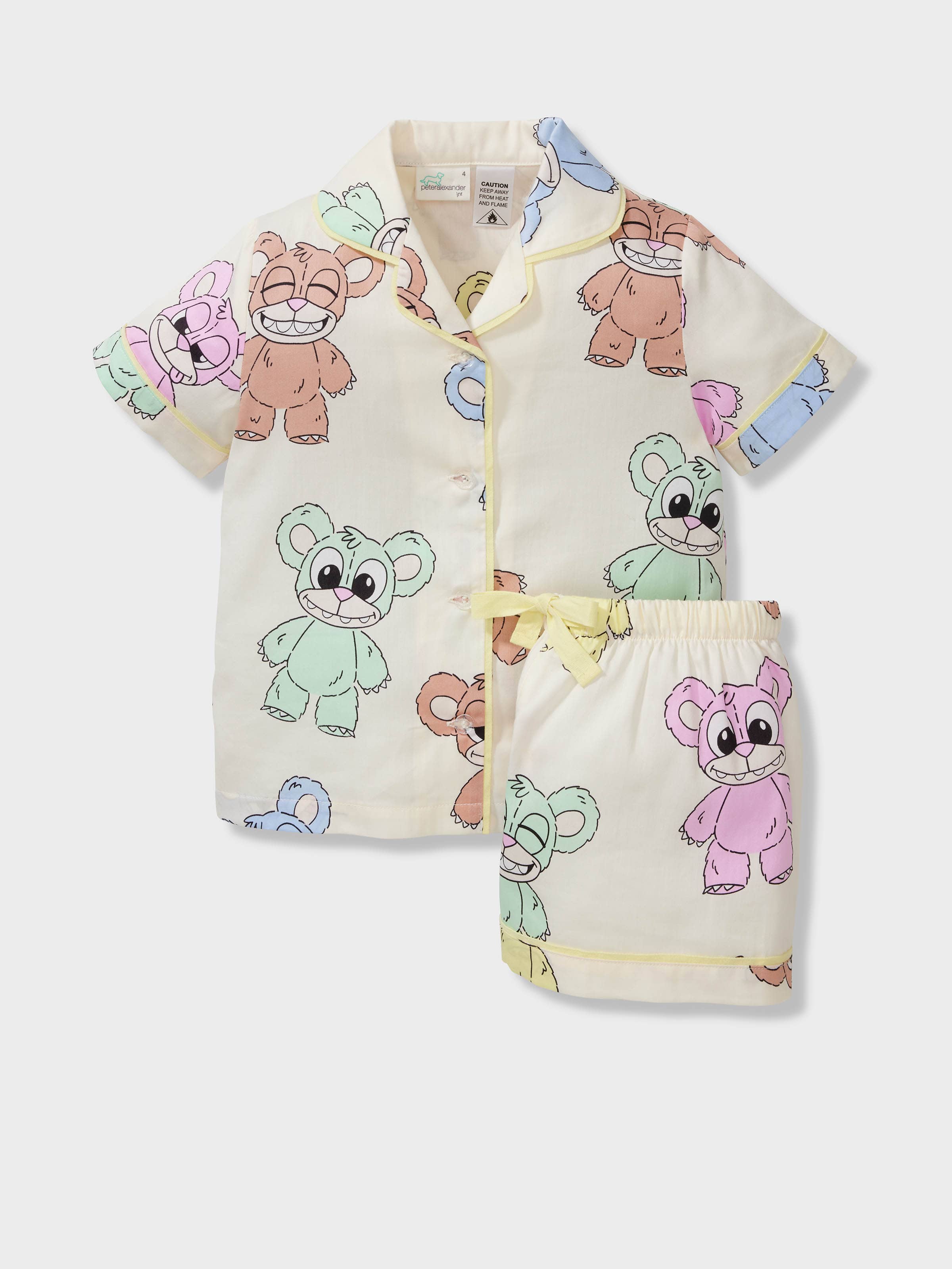 Jnr Girls Scare Bears 100% Cotton Short Classic Pj Set