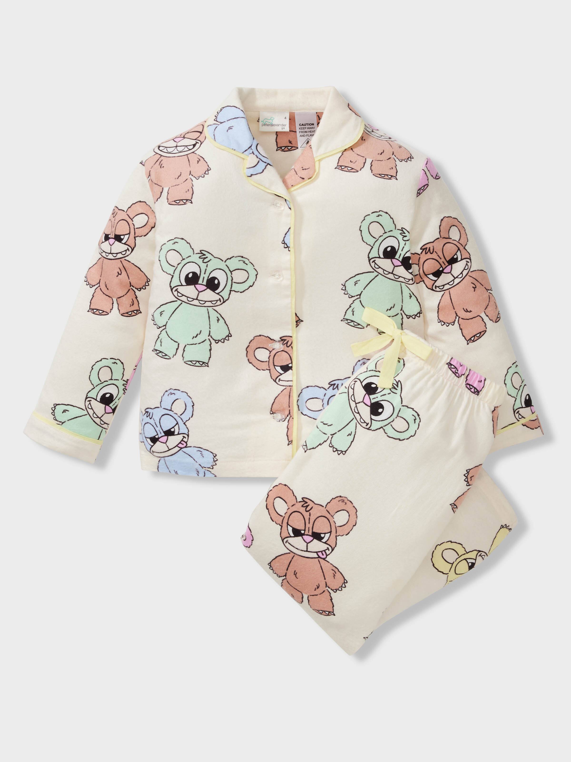Girls Scare Bears Bamboo Flan Long Classic Pj Set