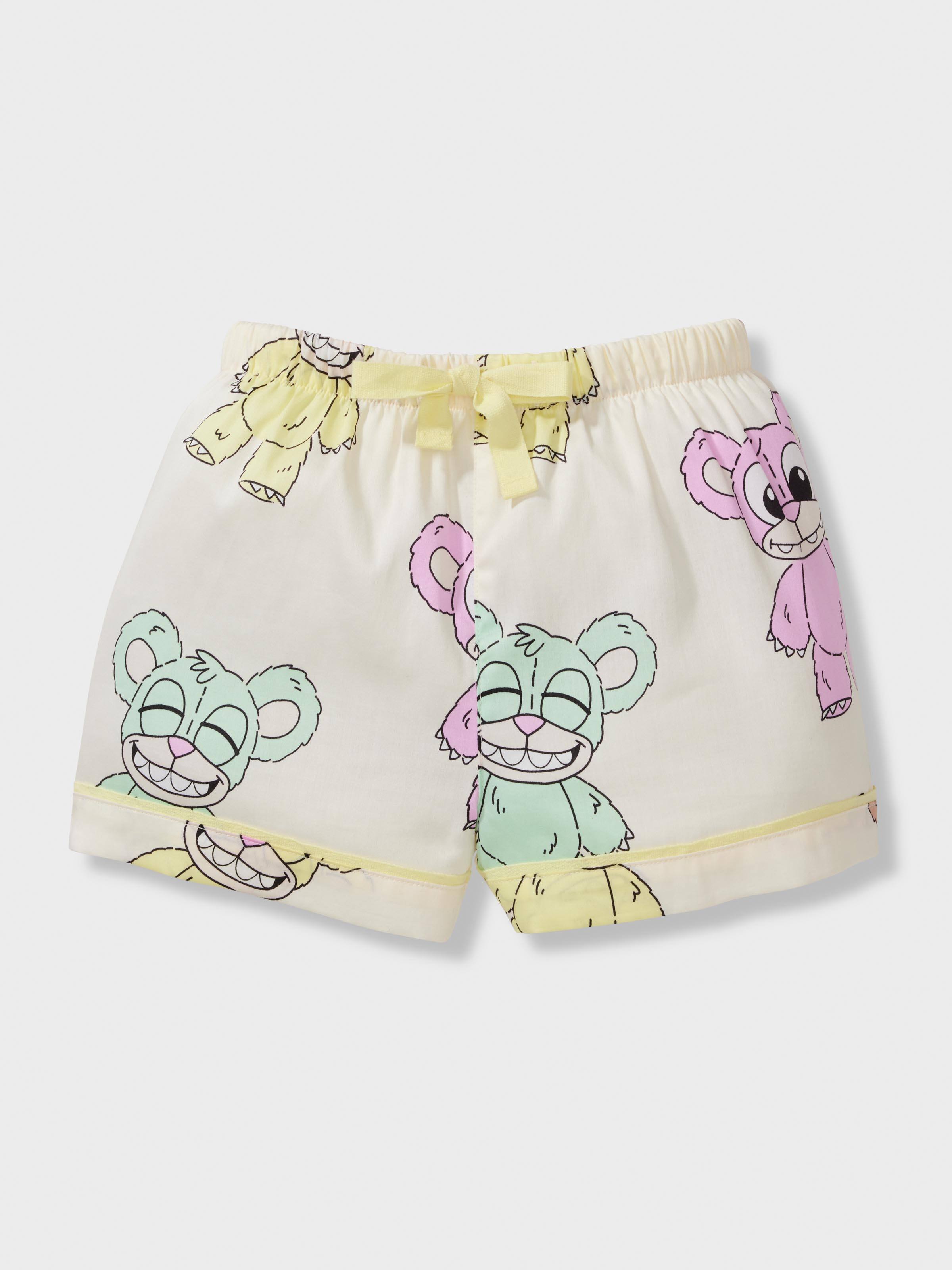 Girls Scare Bears 100% Cotton Short Classic Pj Set