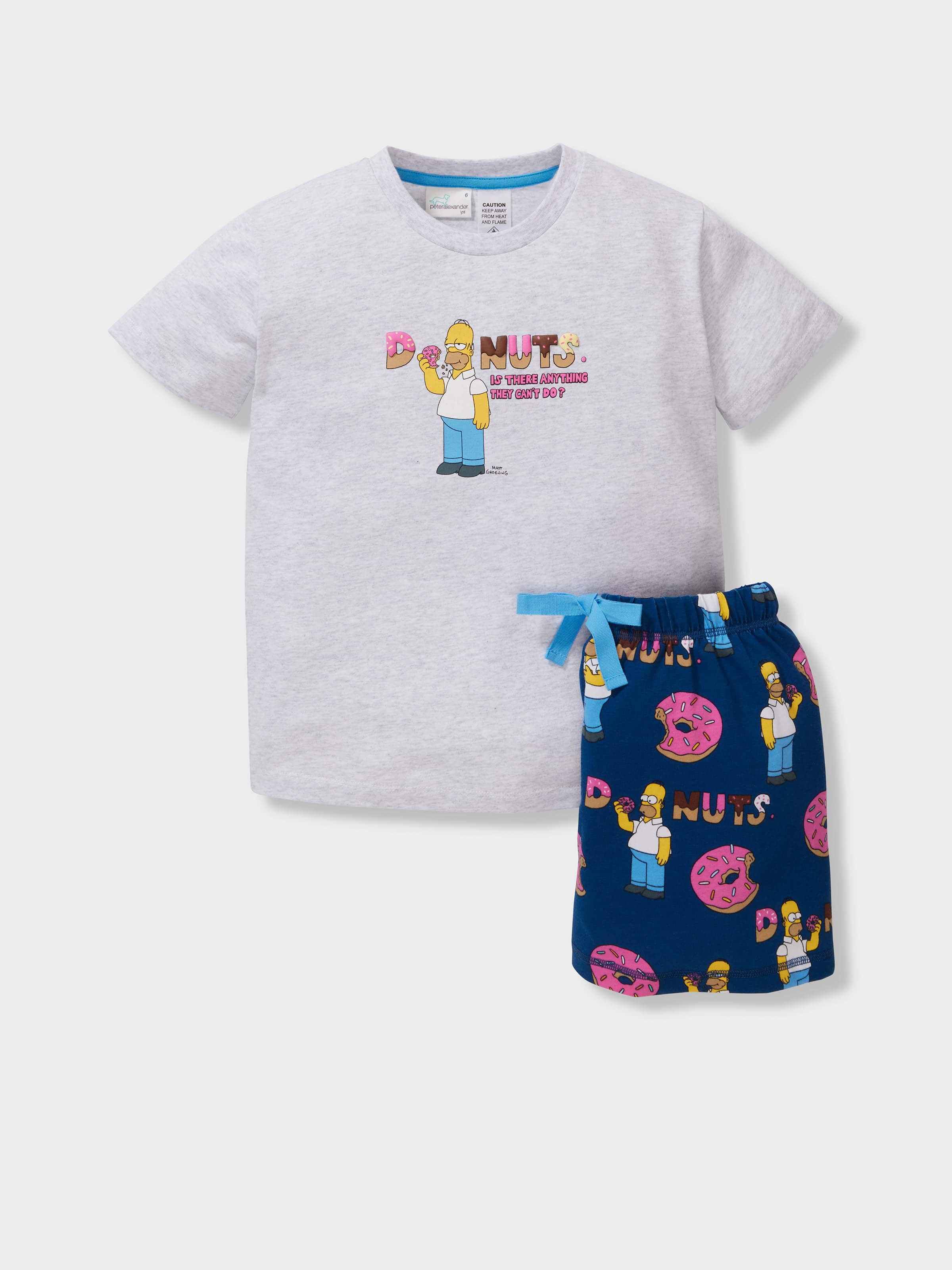 Jnr Kids The Simpsons Donuts Short Pj Set