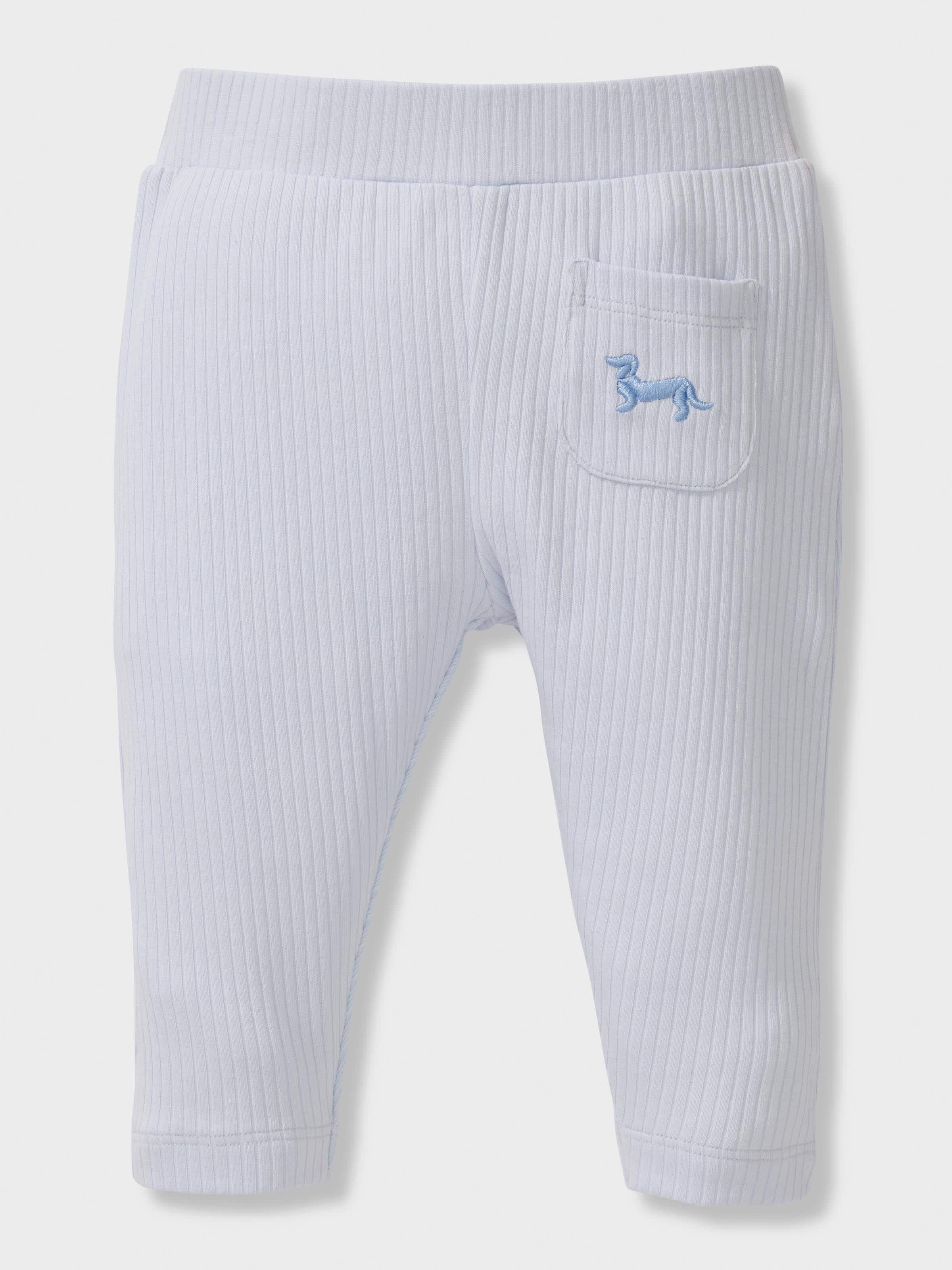 Baby Organic Blue Cotton Rib Long Pj Set