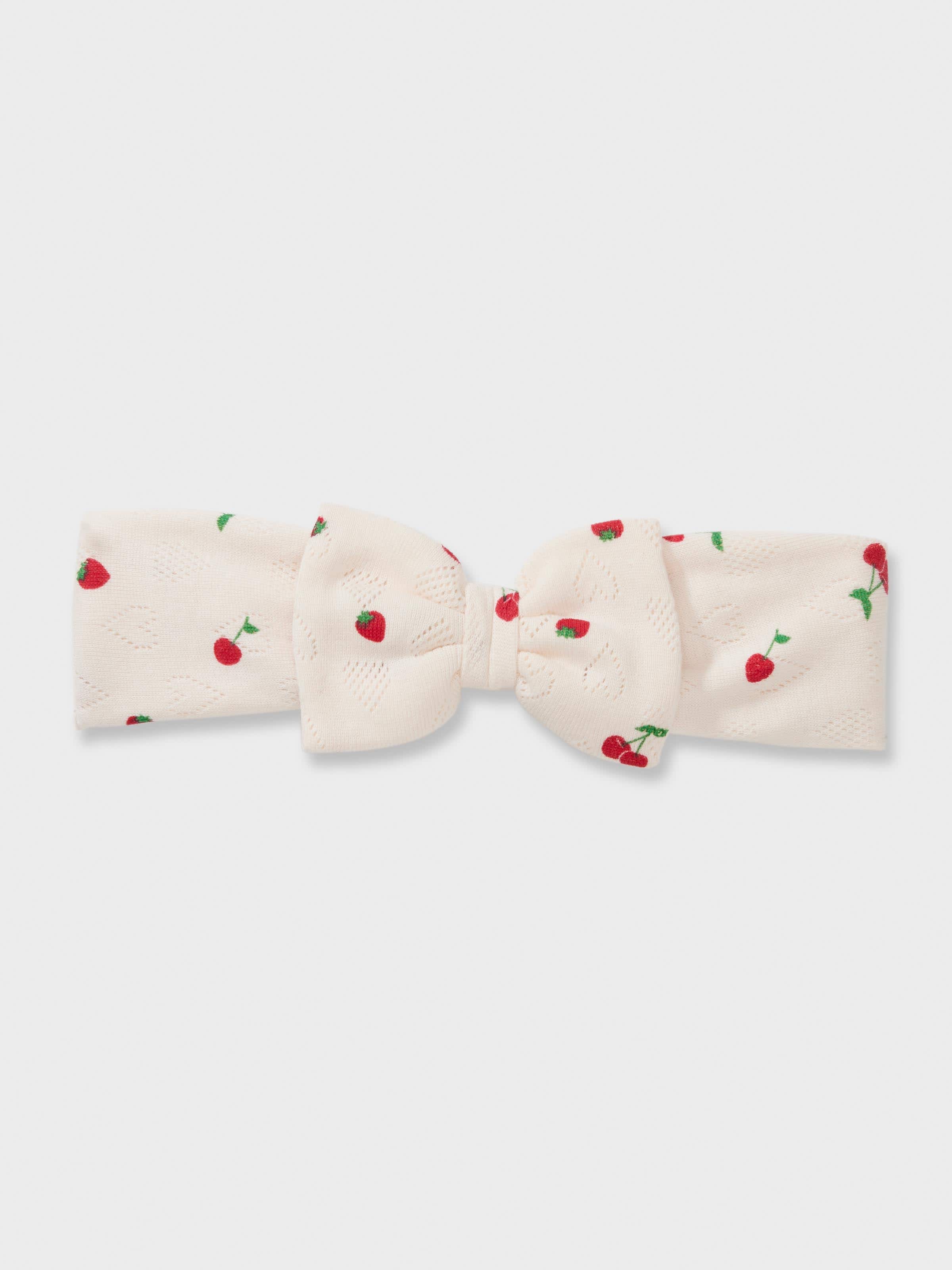 Baby Organics 100% Cotton Cherry Bow Headband