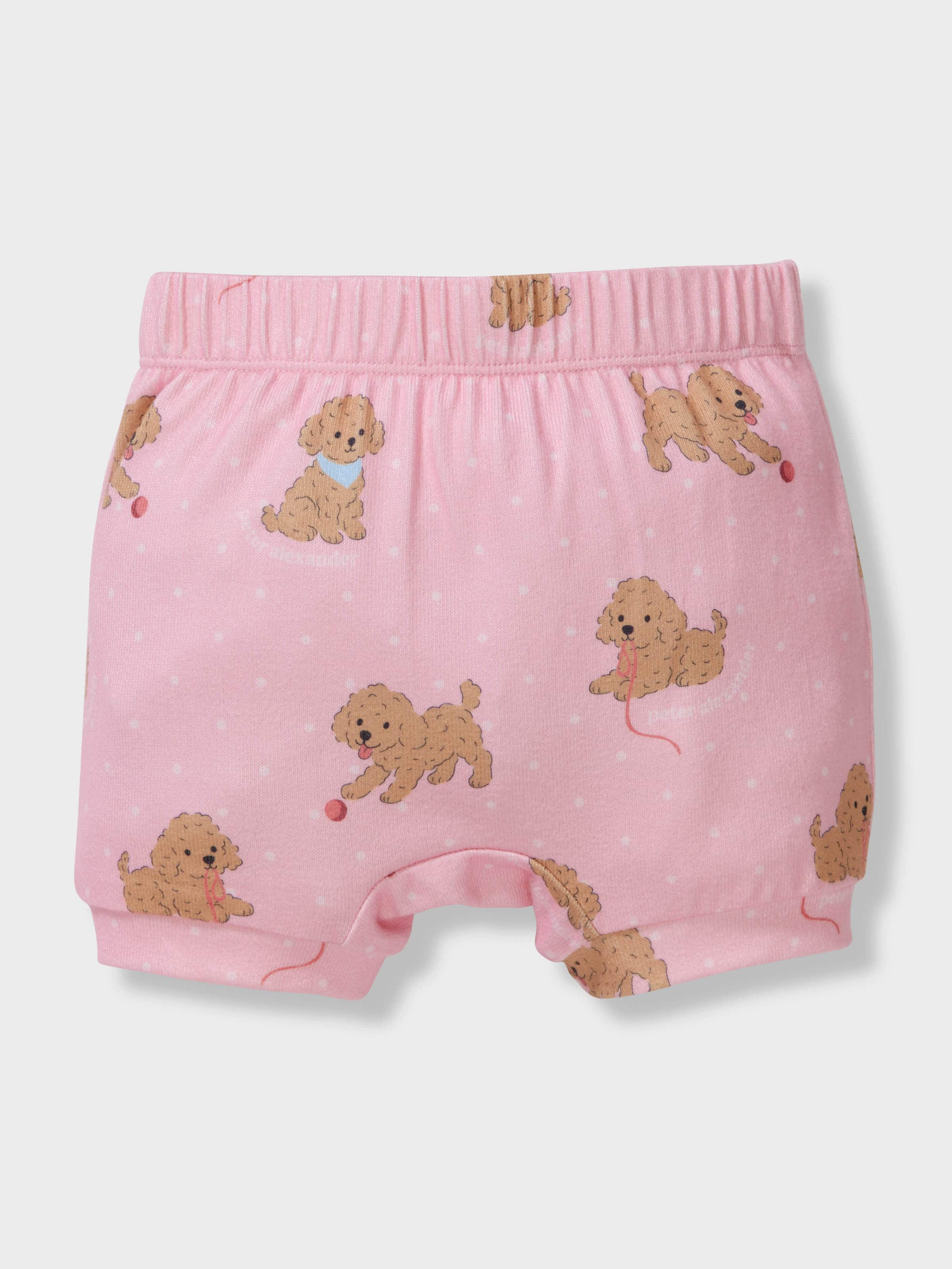 Baby Girl Plush Puppy Spots Classic Short Pj Set
