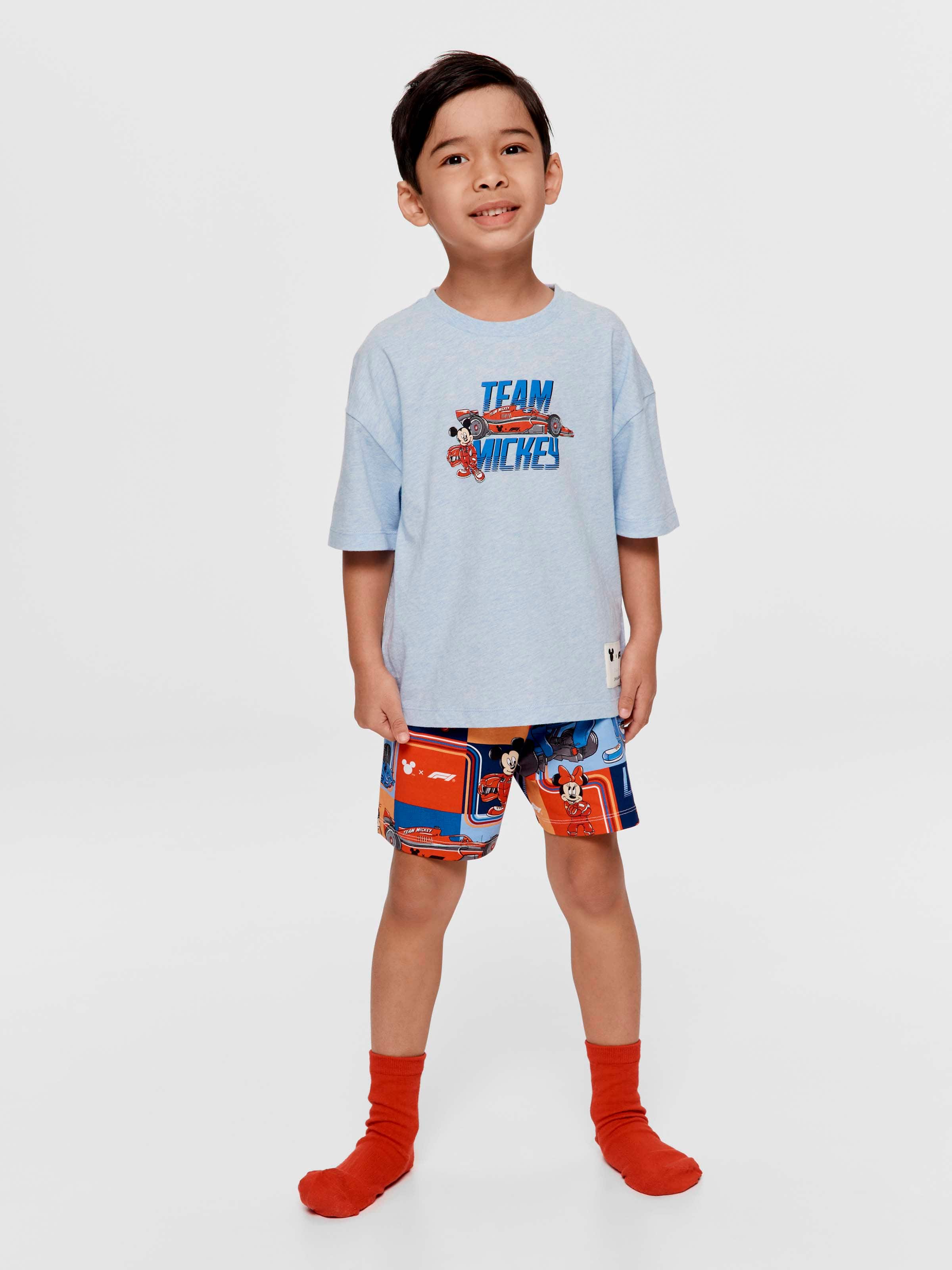 Jnr Kids F1 X Mickey Racing Short Pj Set