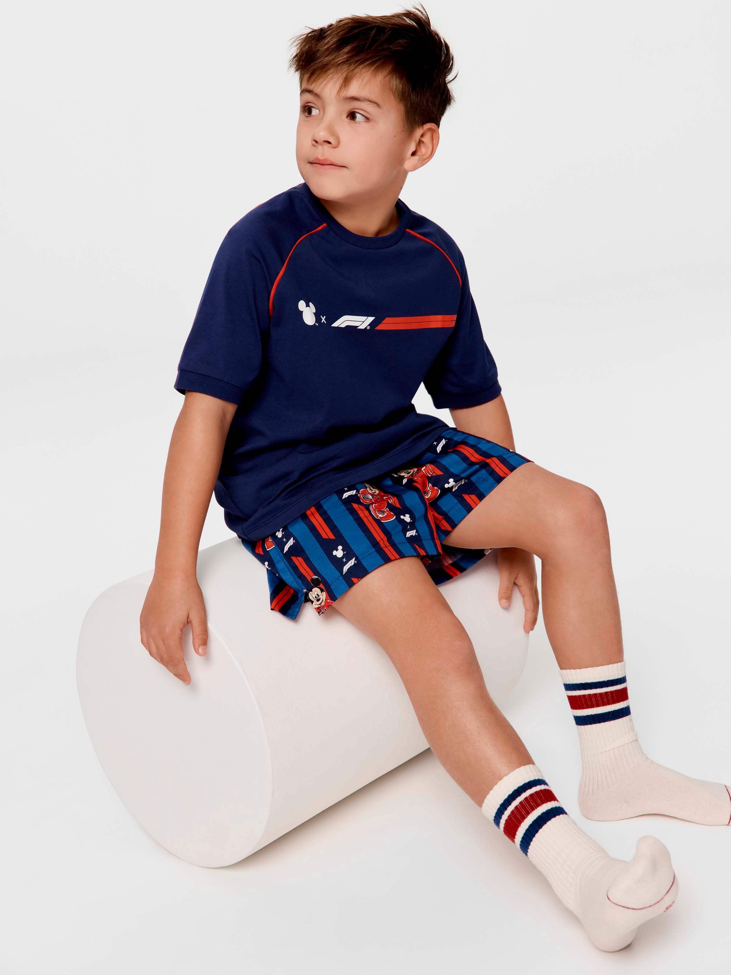 Boys F1 X Mickey 100% Cotton Short Pj Set