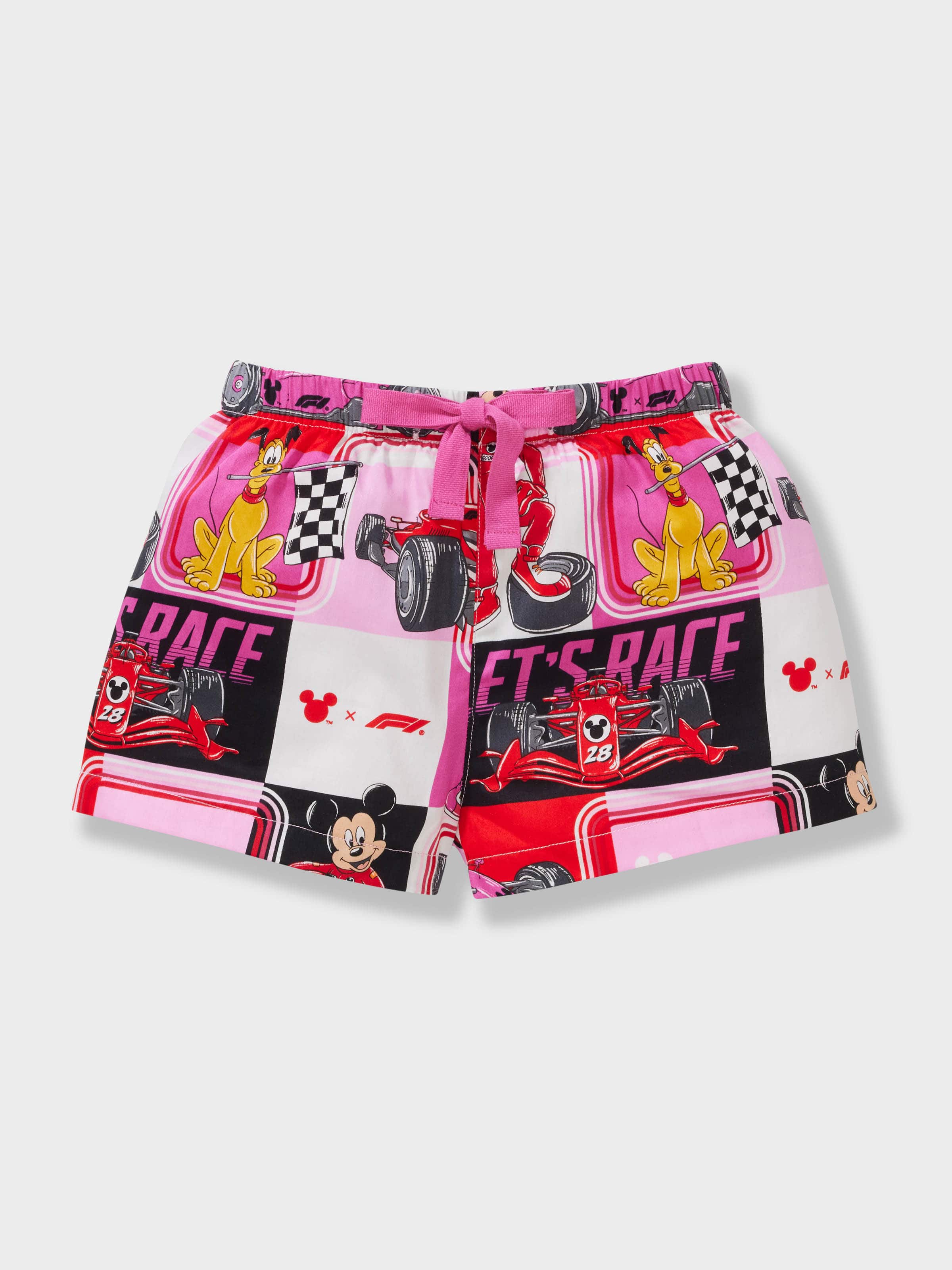 Girls Disney X Formula 1 100% Cotton Short Pj Set