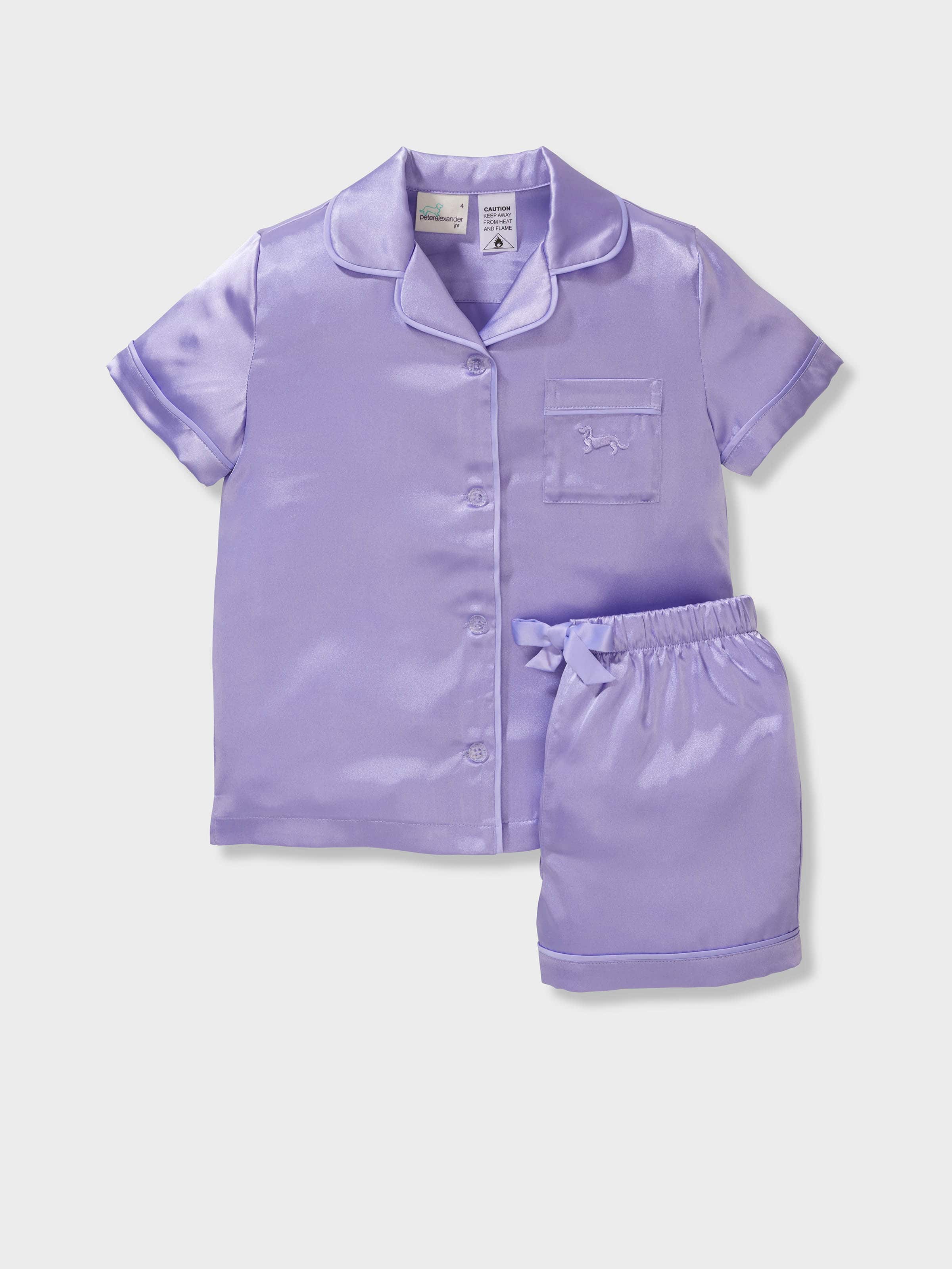 Jnr Girls Iris Satin Classic Shortie Pj Set