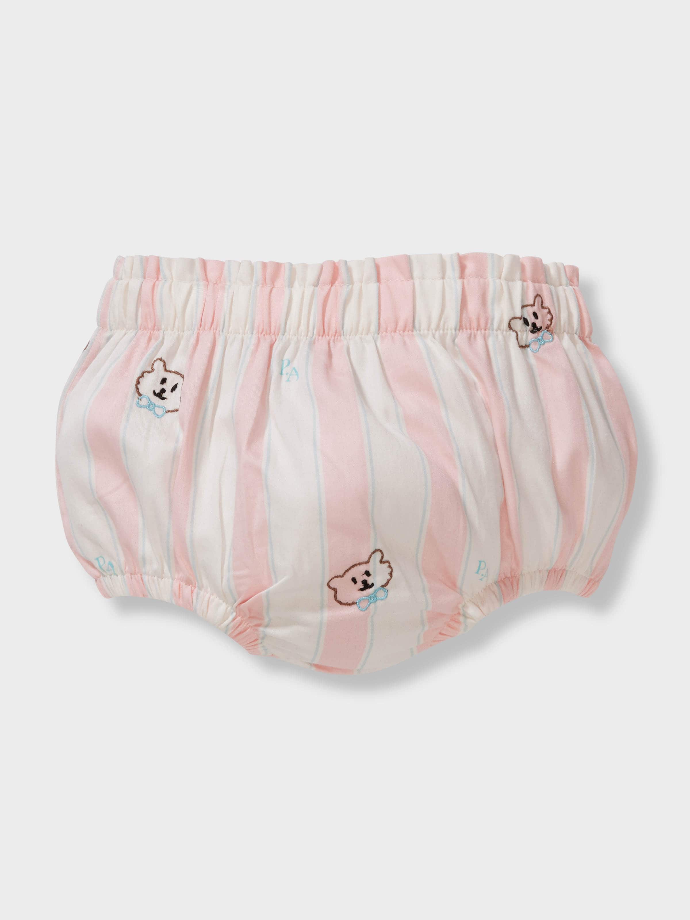 Baby Girl 100% Cotton Bear Stripes Classic Short Pj Set